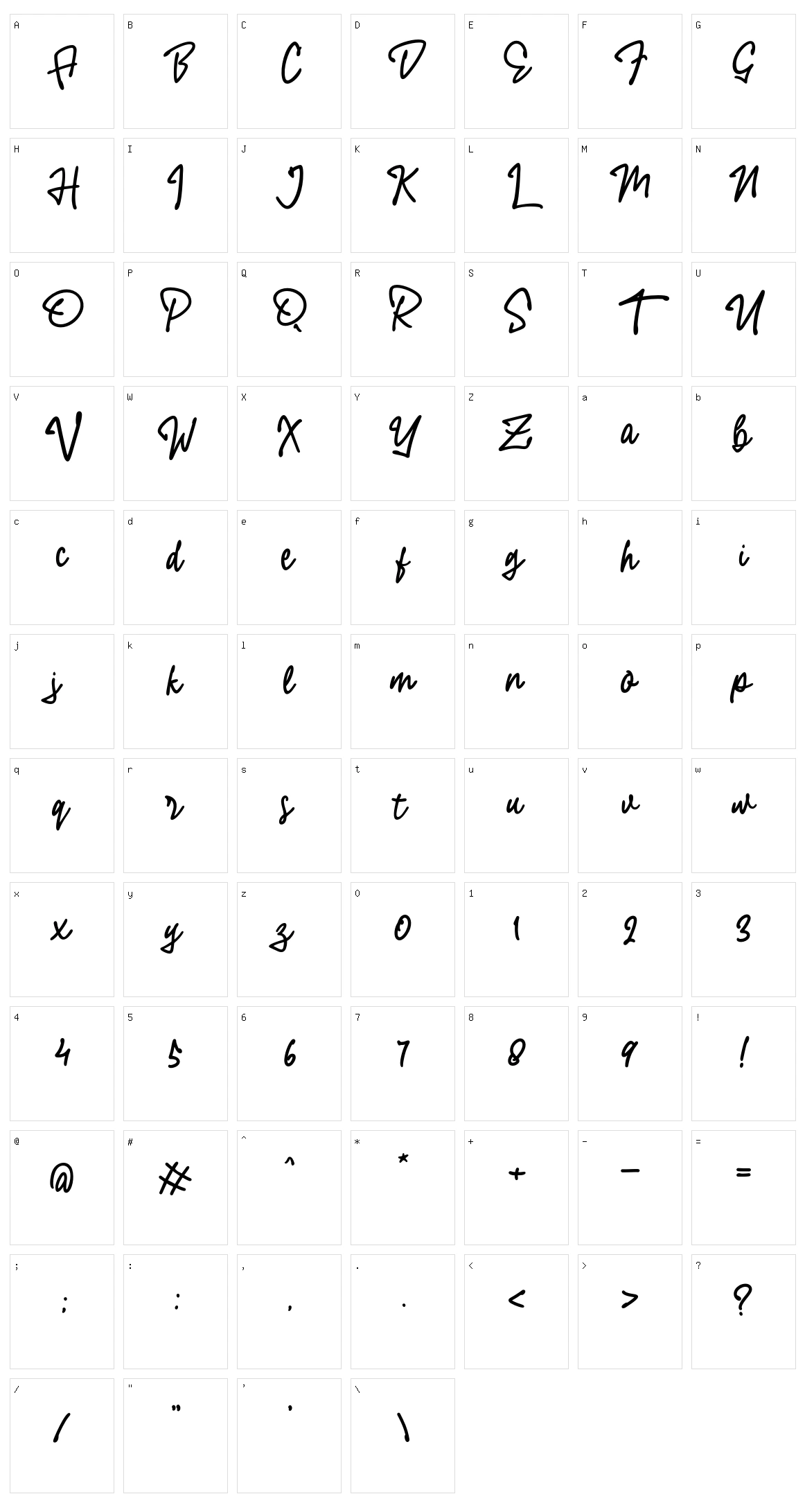 Donthank Character Set