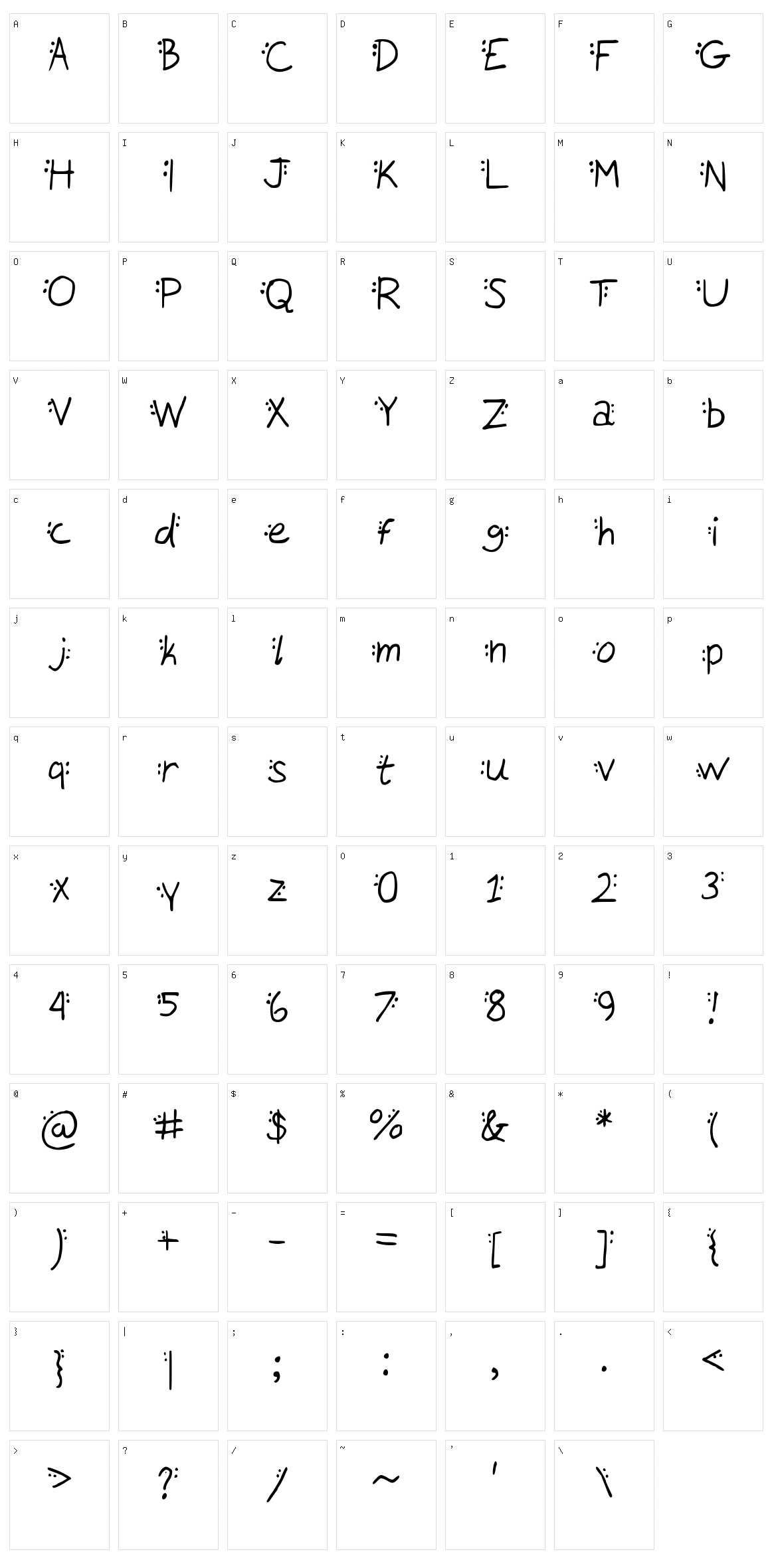 Dotty Character Set