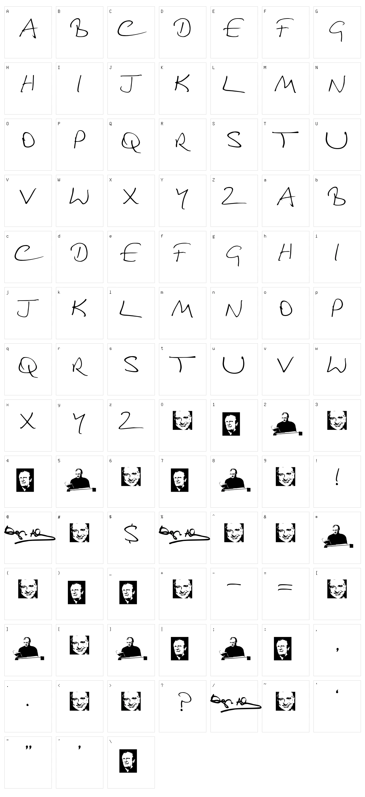 Douglas Adams Hand Character Set