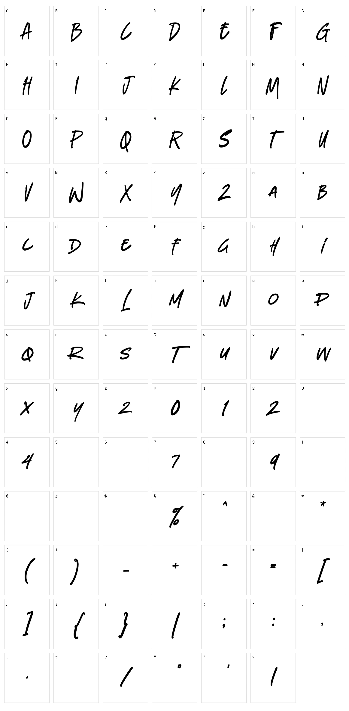 Downstairs Character Set