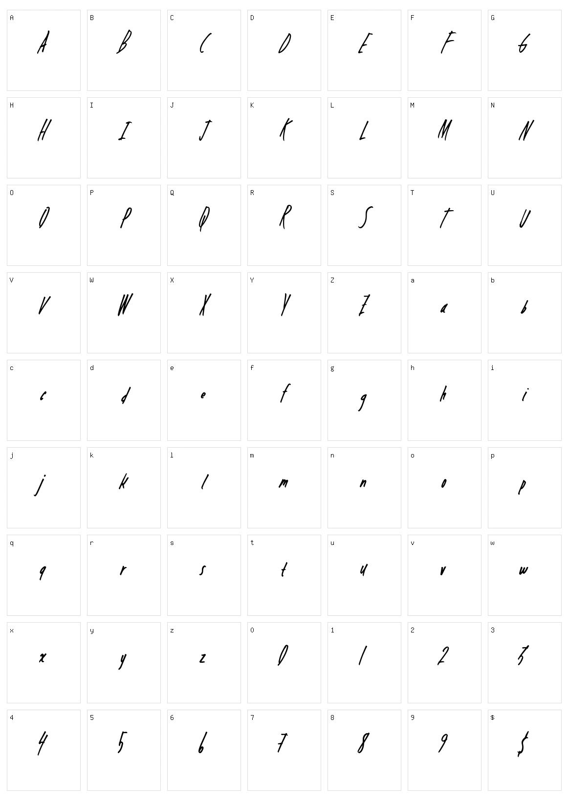 Dreaming Pandas Character Set