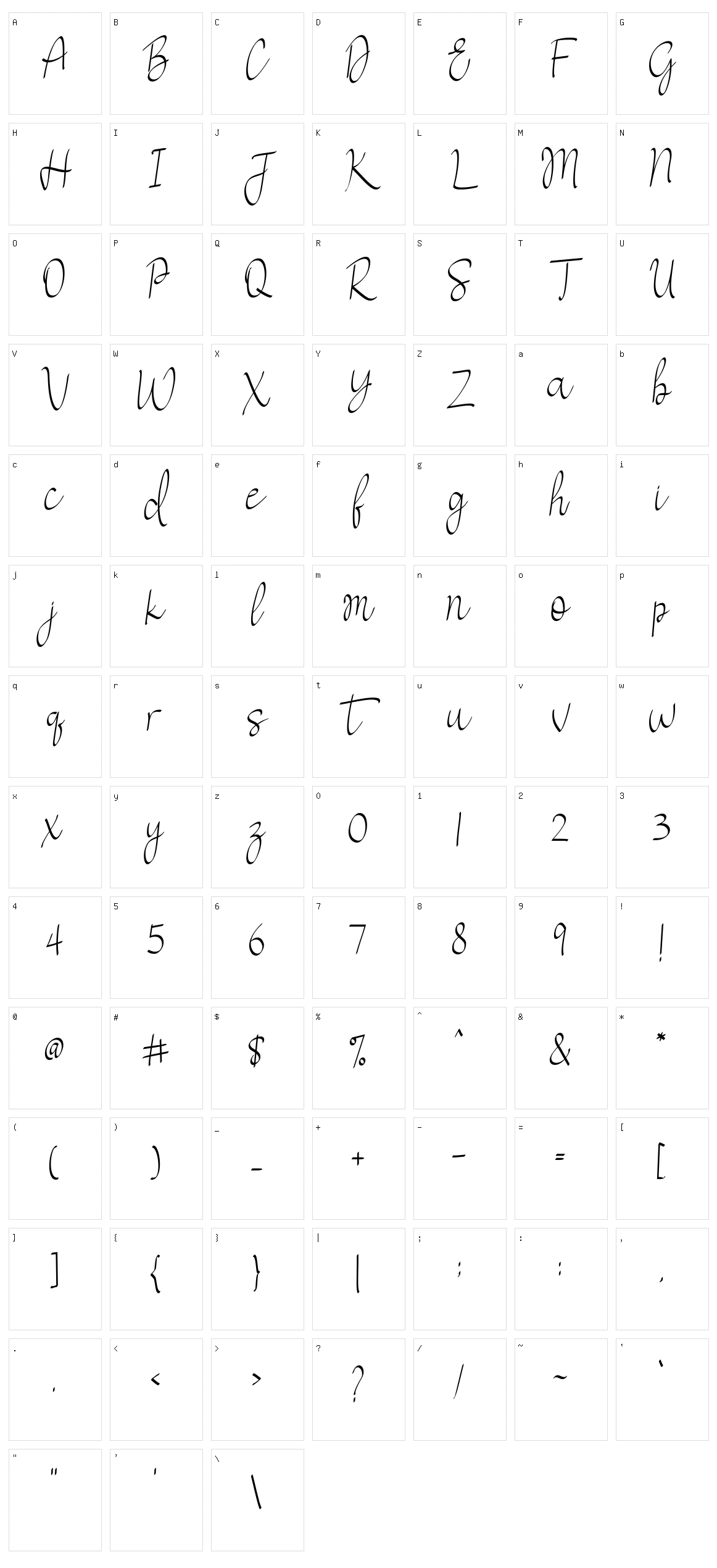 Driana Character Set