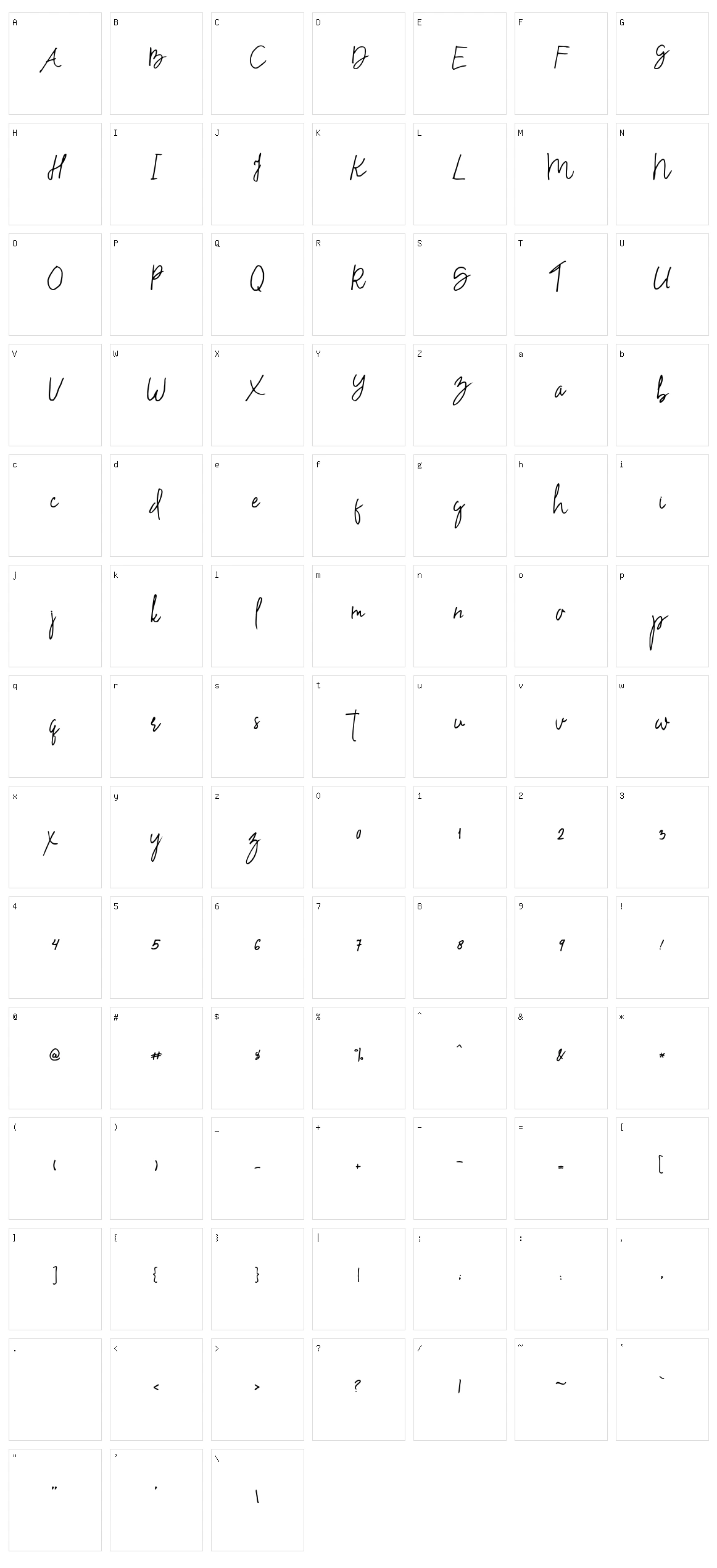 Drinkwater Character Set