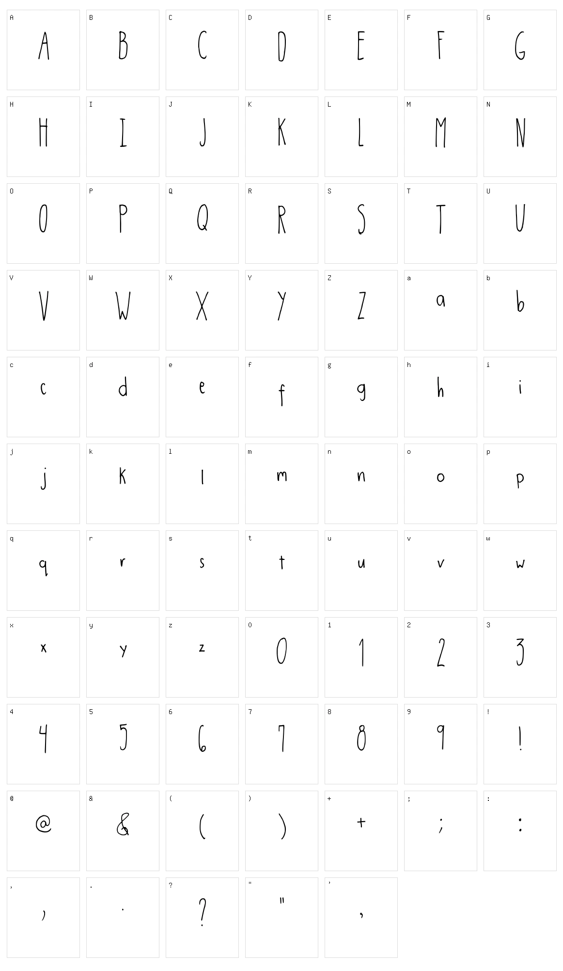 Drm Handwritten Character Set