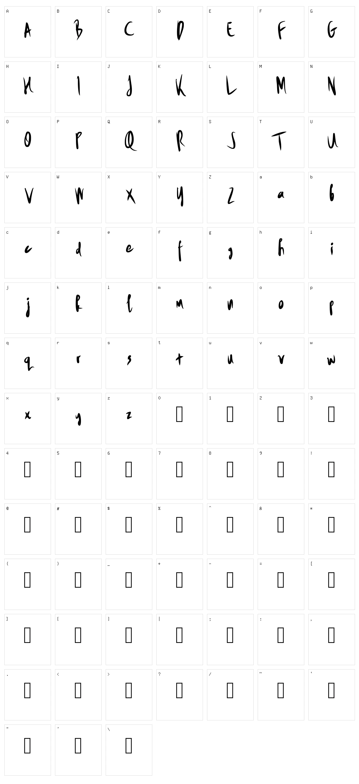 Drop Out Character Set