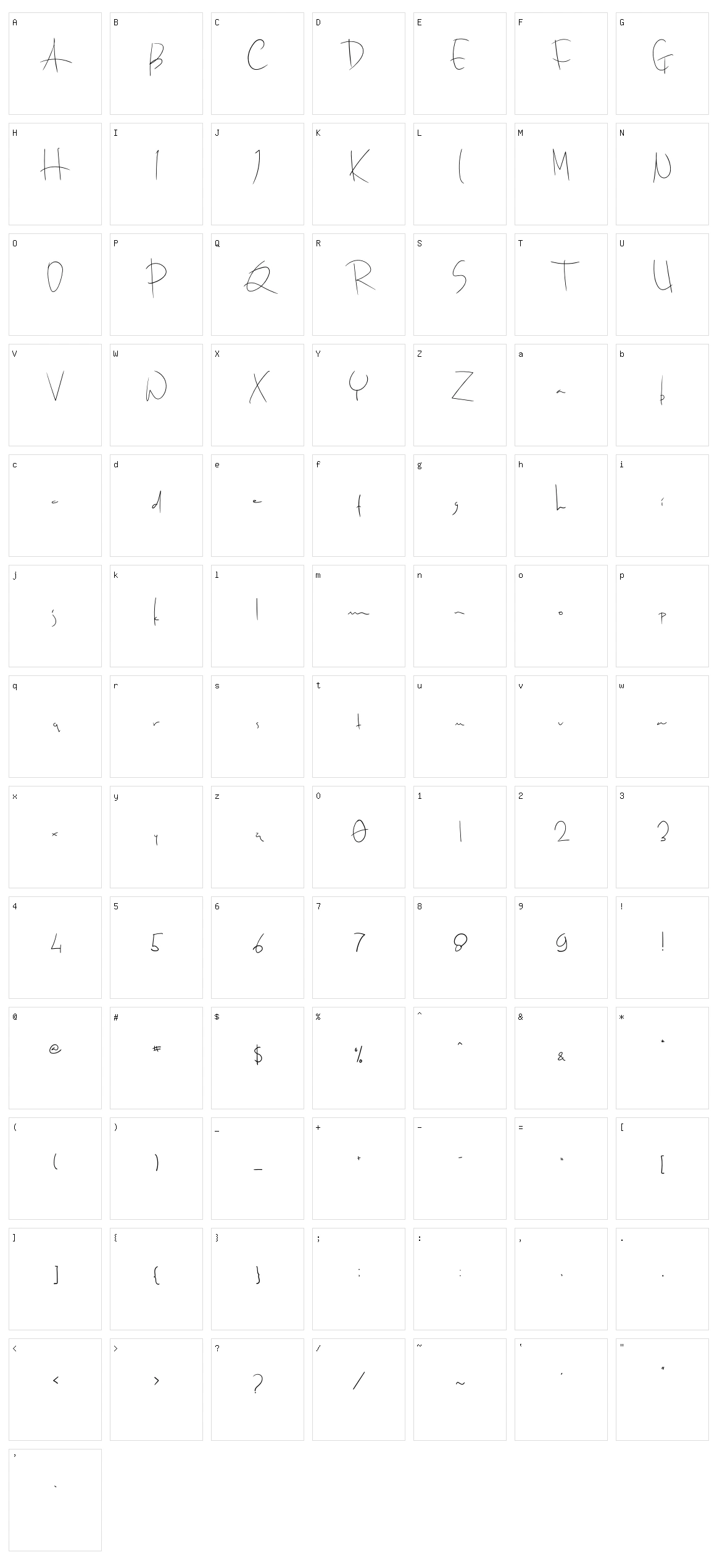 Drop Writen Character Set