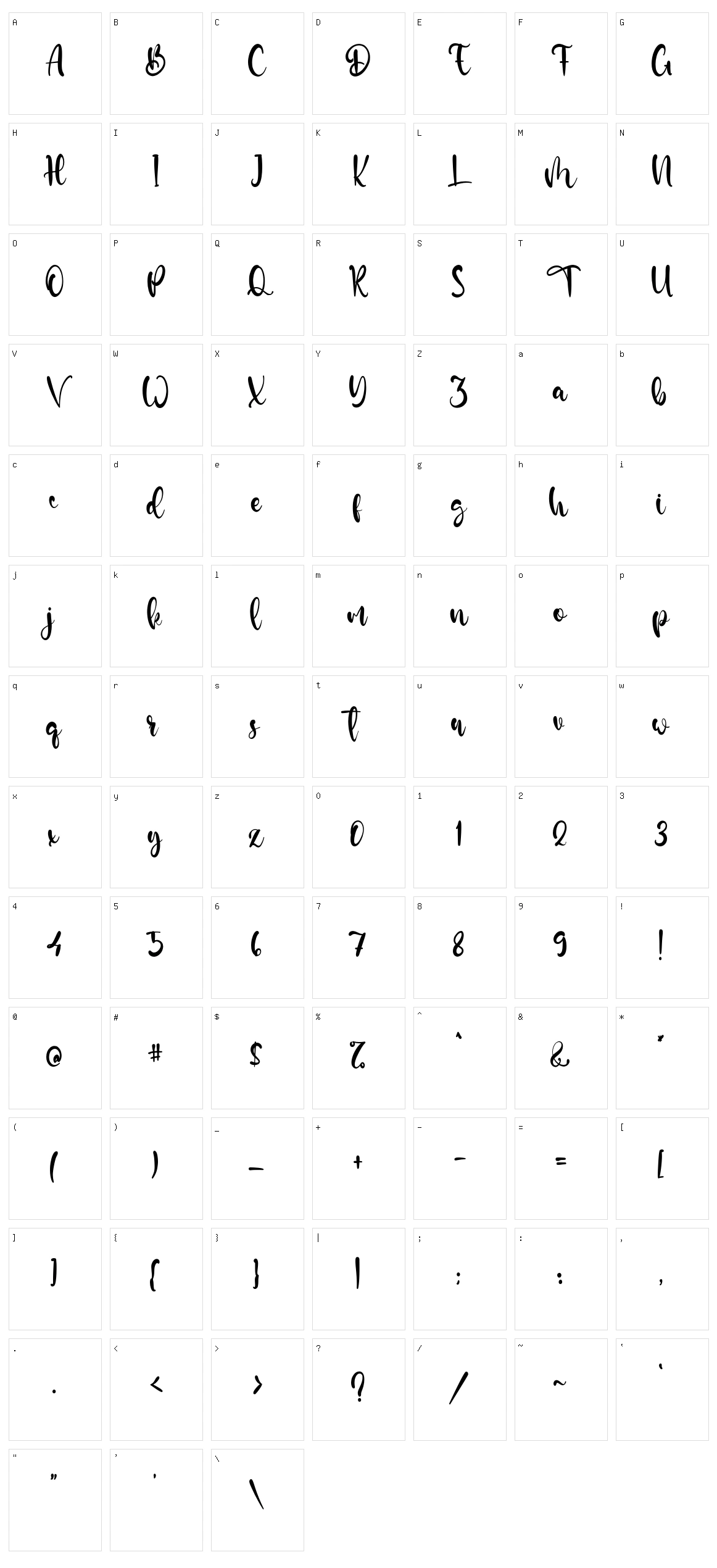 Dylan Samuel Character Set