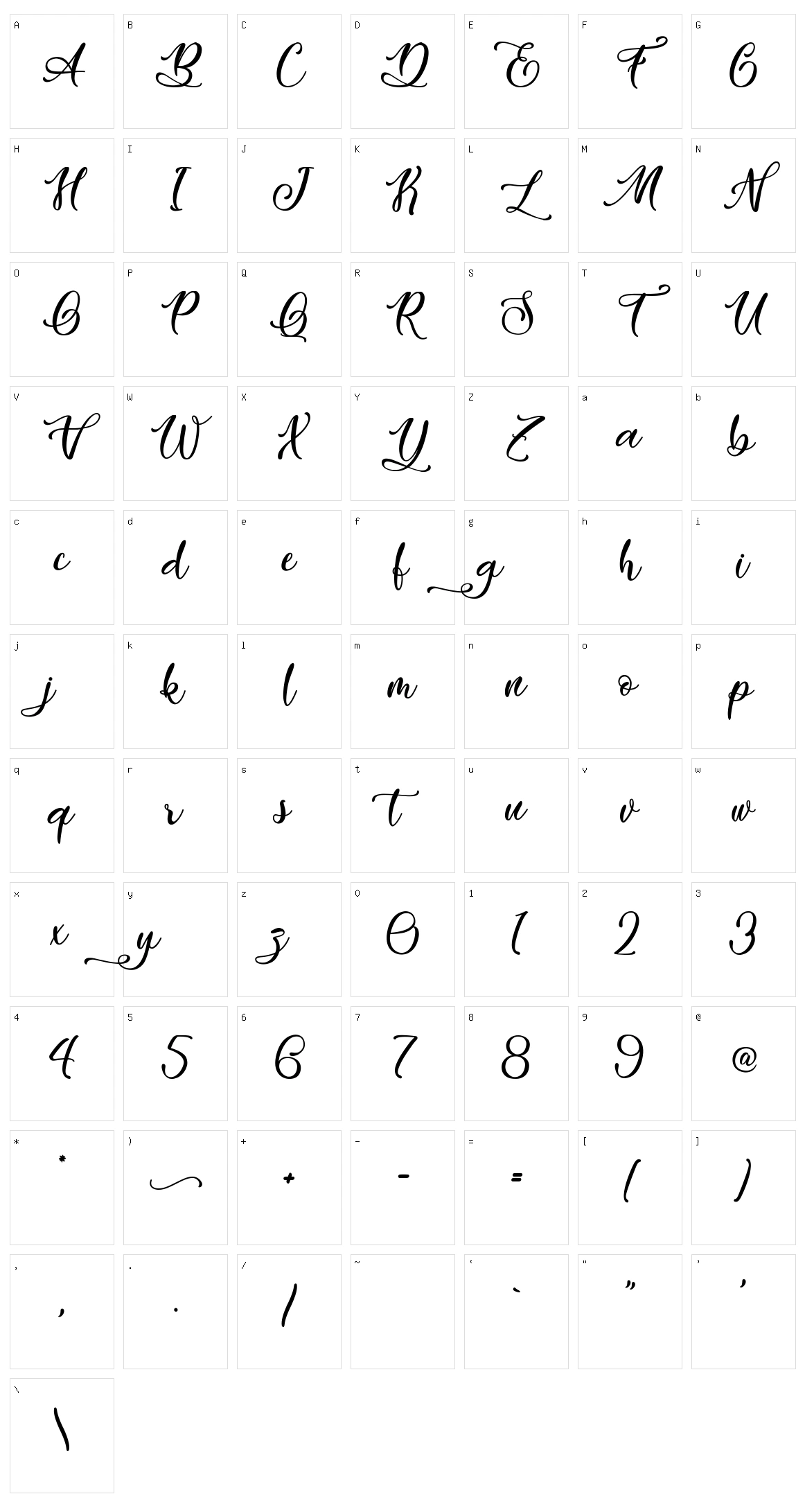 Easy November Character Set