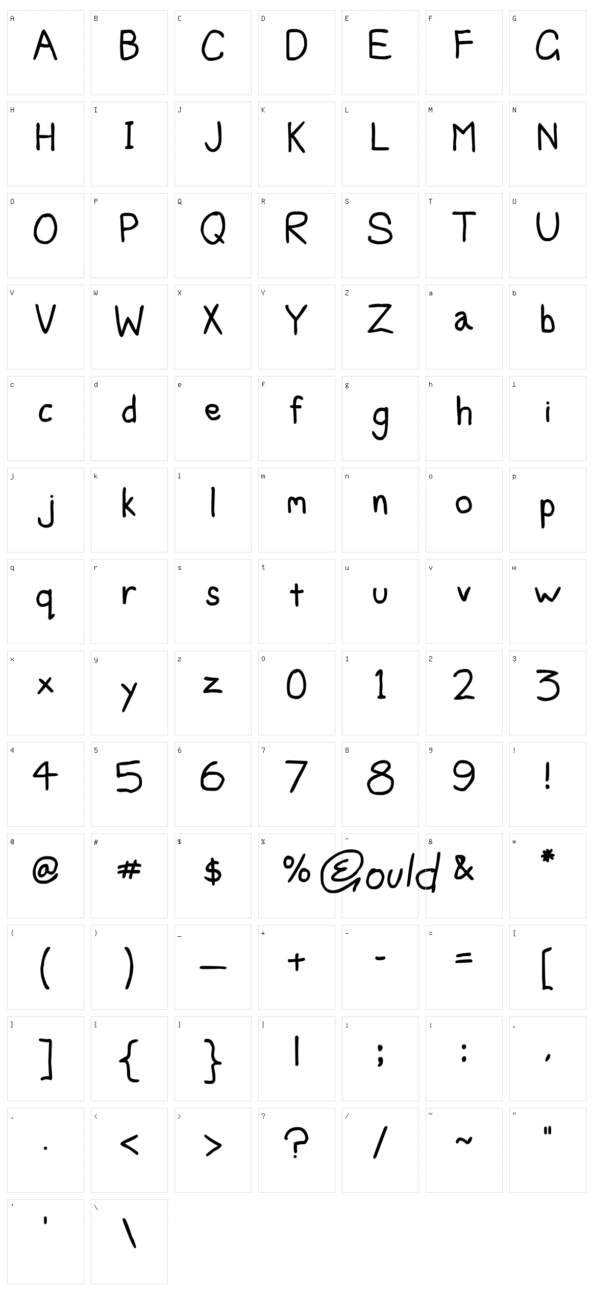 Edd's Font Character Set