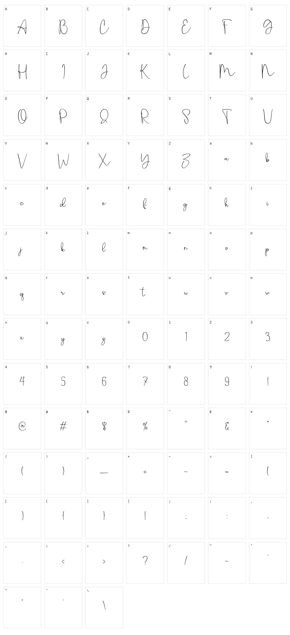 Effendi Character Set