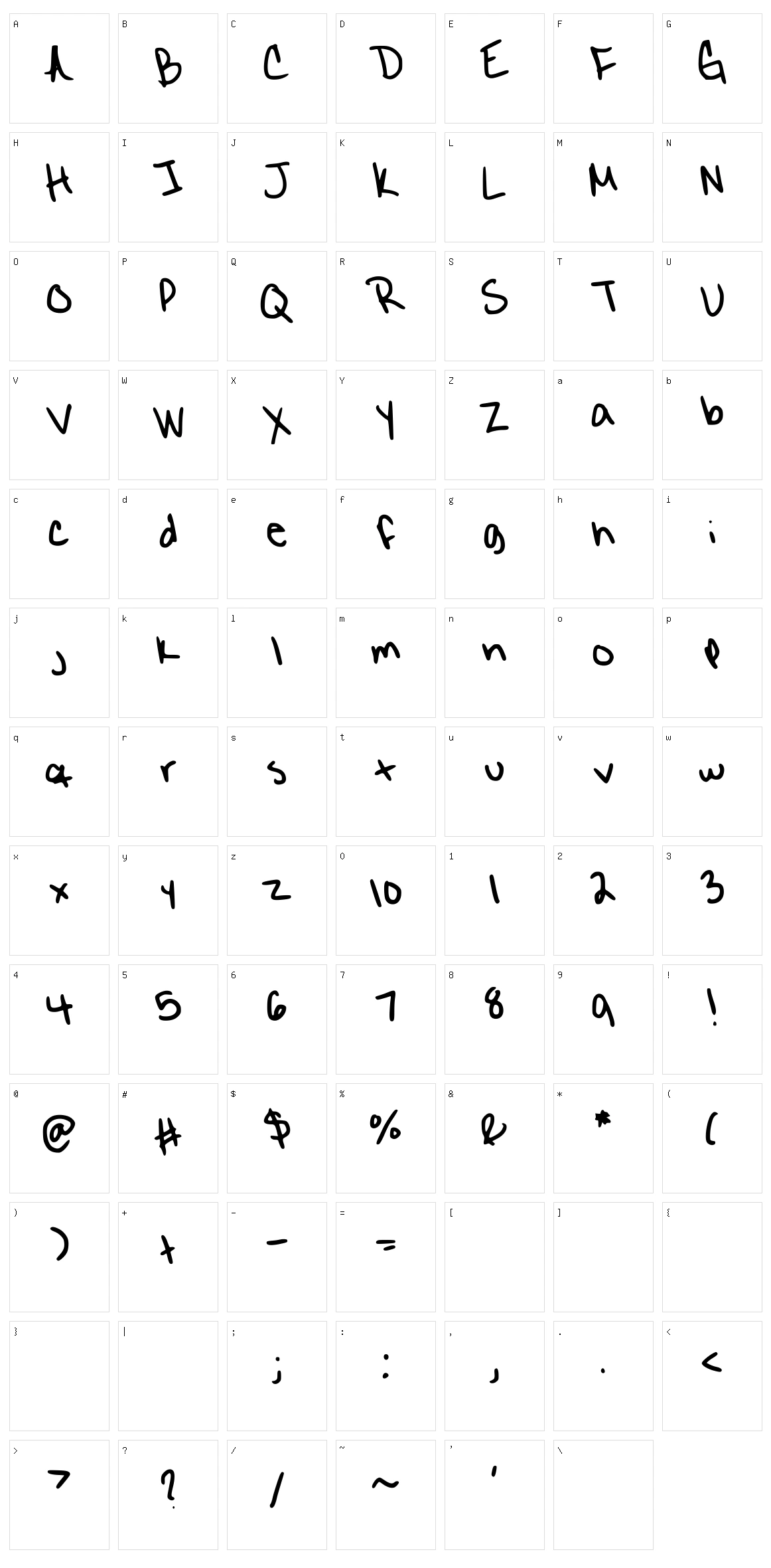 Eighteen Character Set