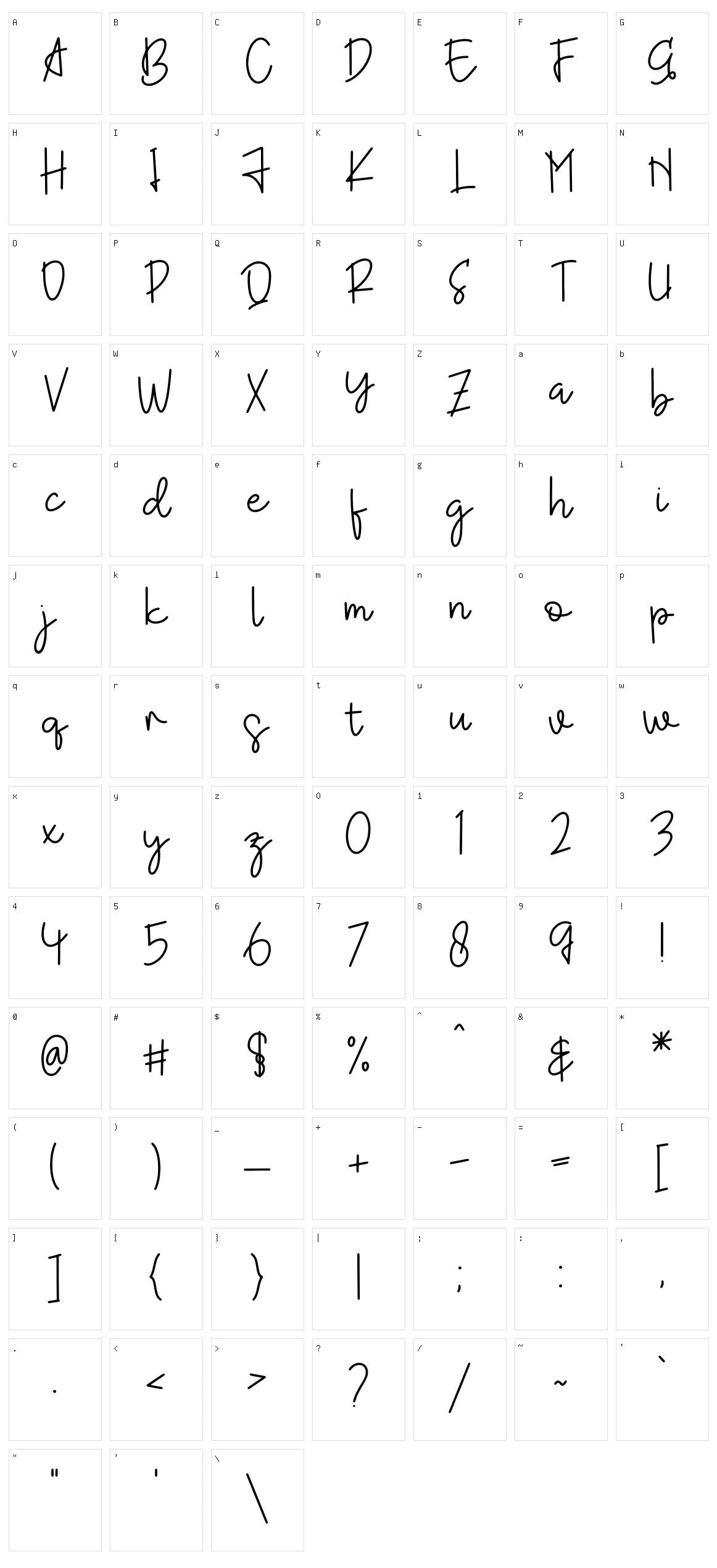 Eillayva Character Set