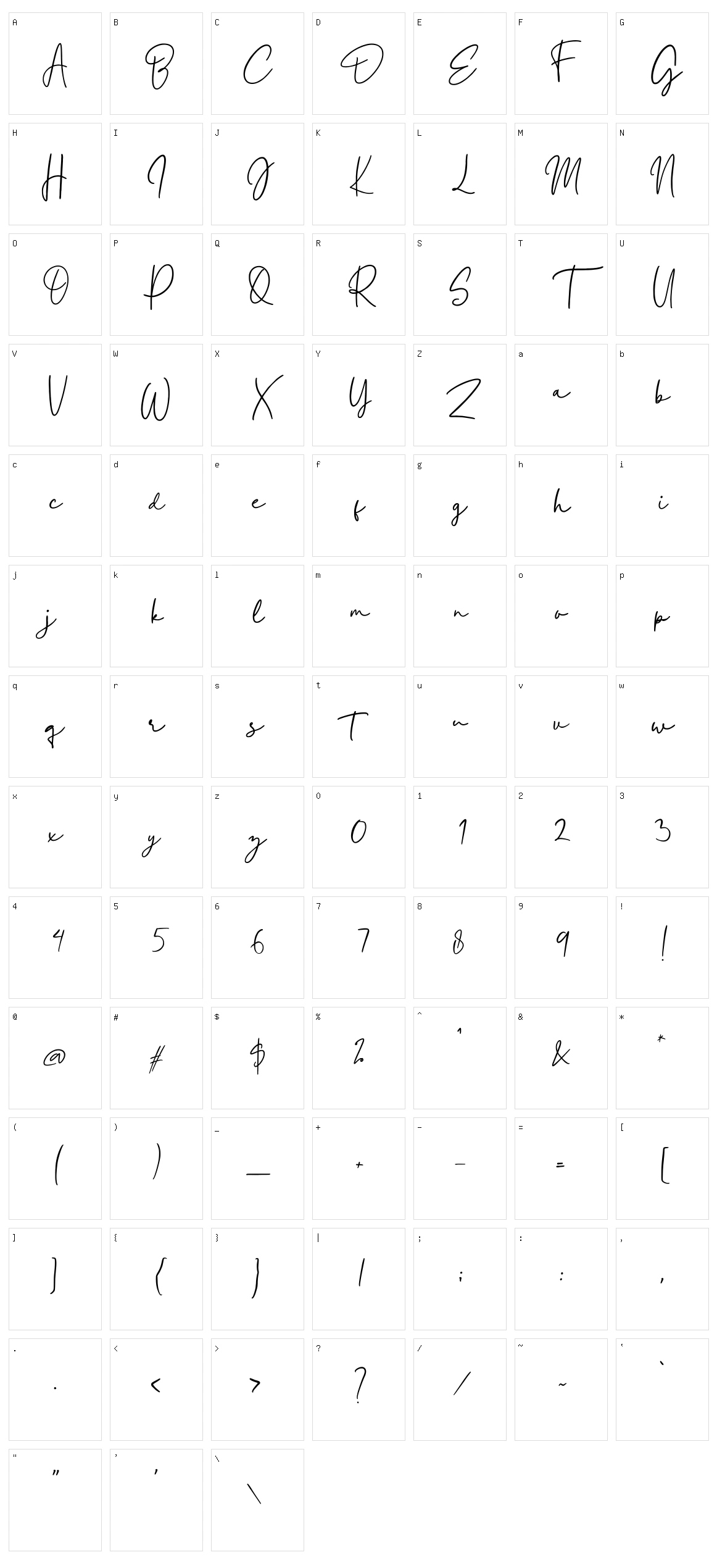 Eleanor Character Set