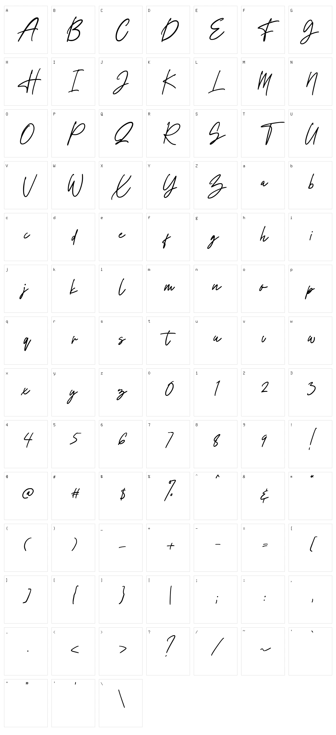 Elements Character Set