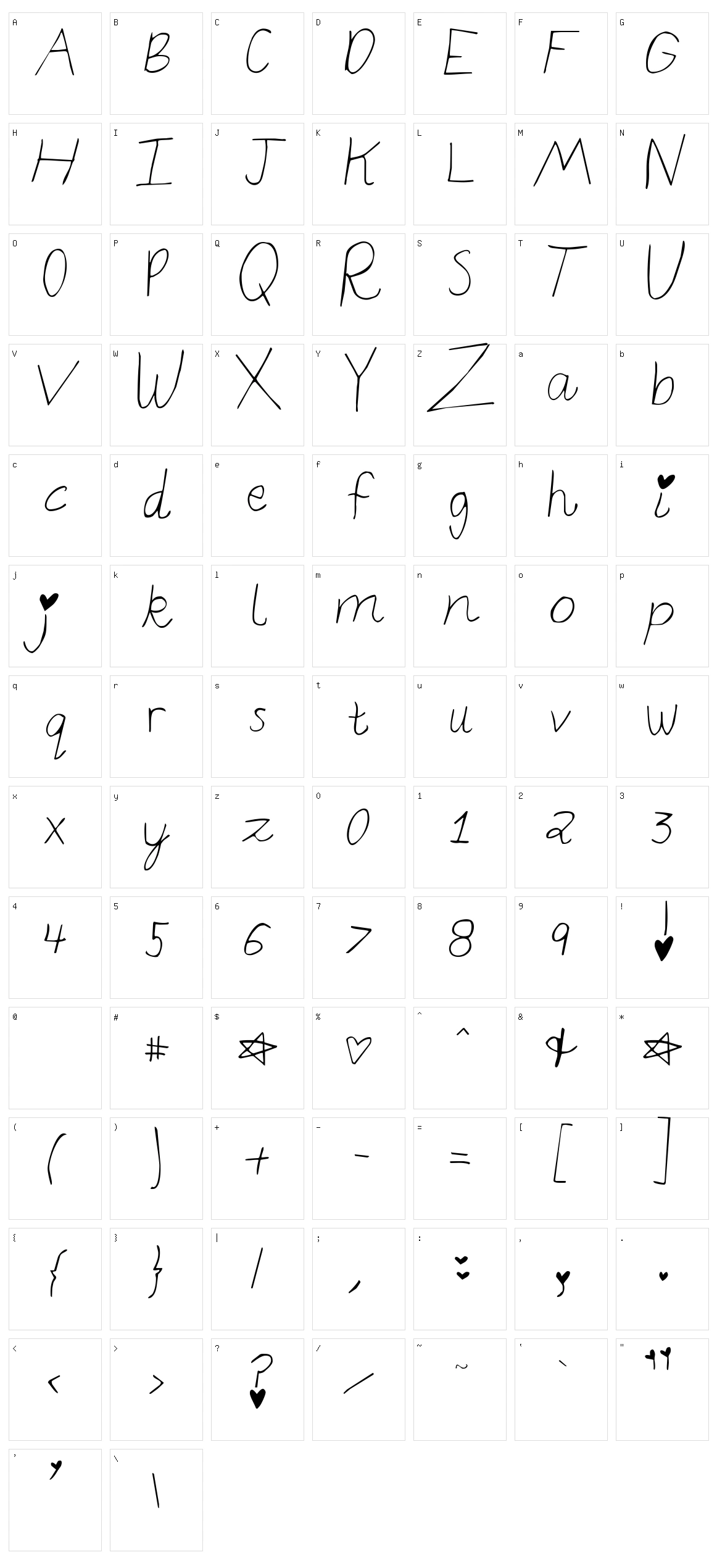 Elizajane Character Set