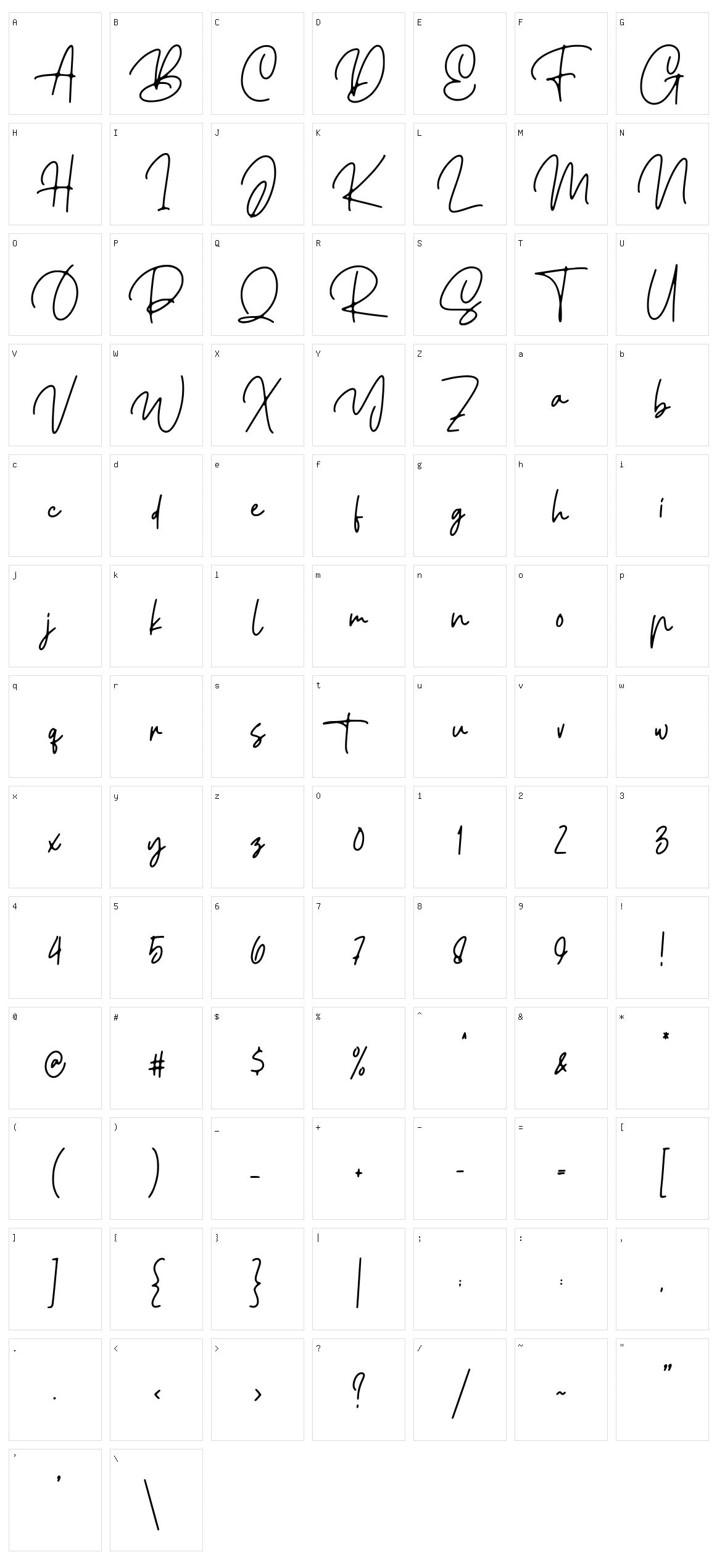 Ellouise Character Set