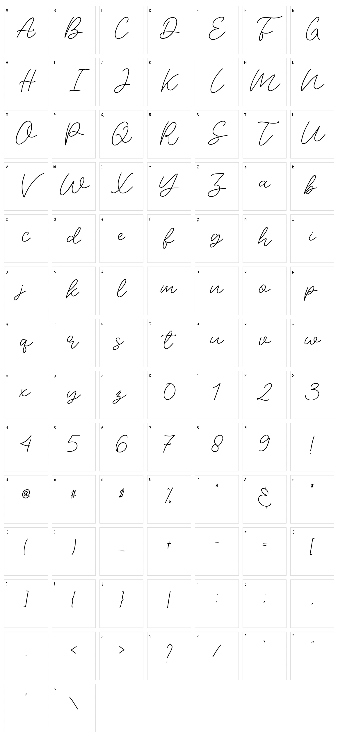 Elmimore Character Set