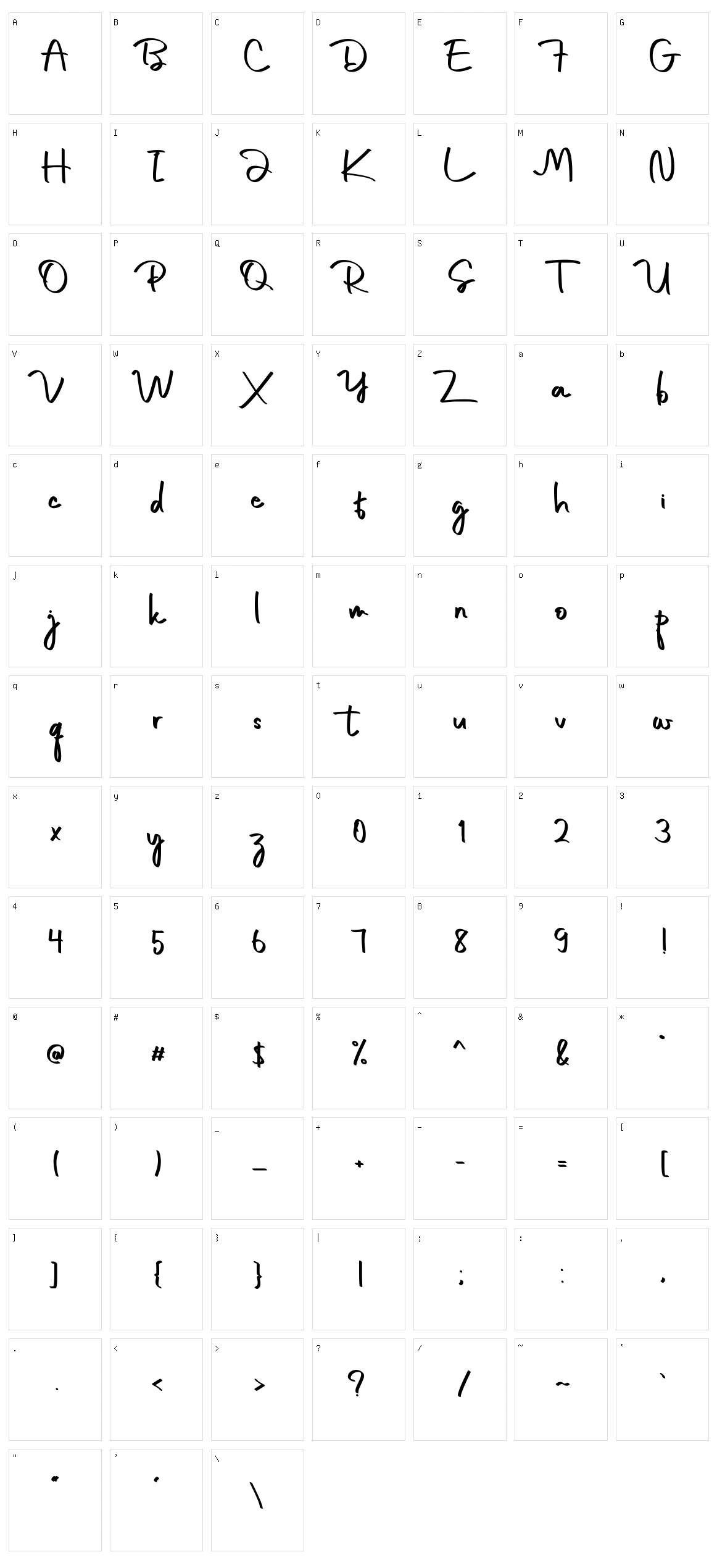 Emily London Character Set