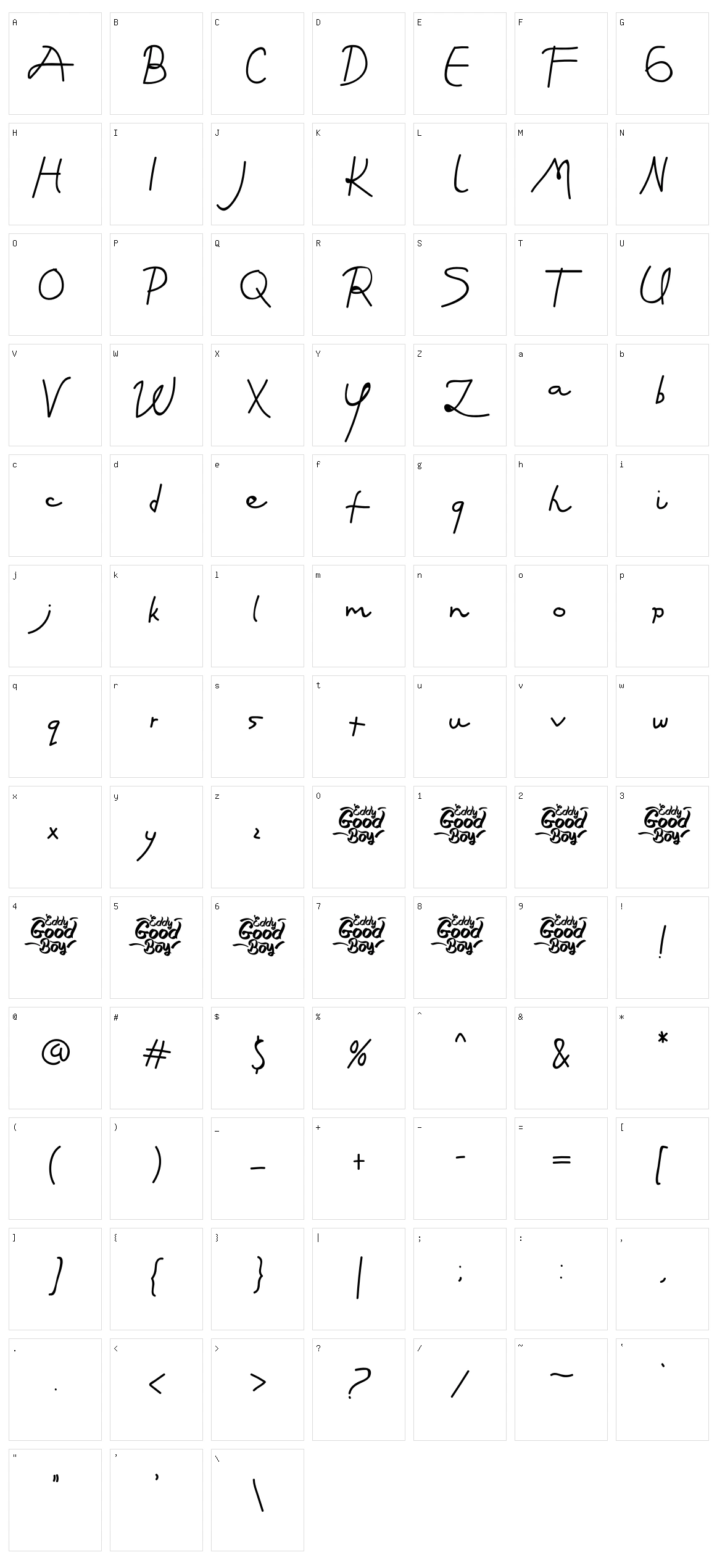 England Character Set