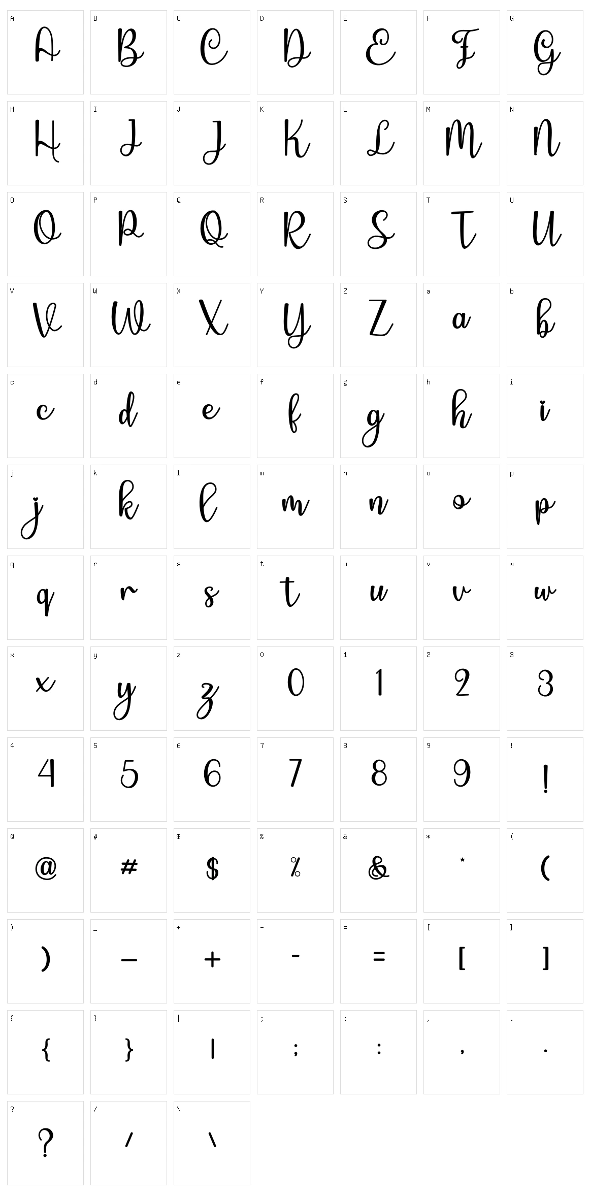 Enlova Character Set