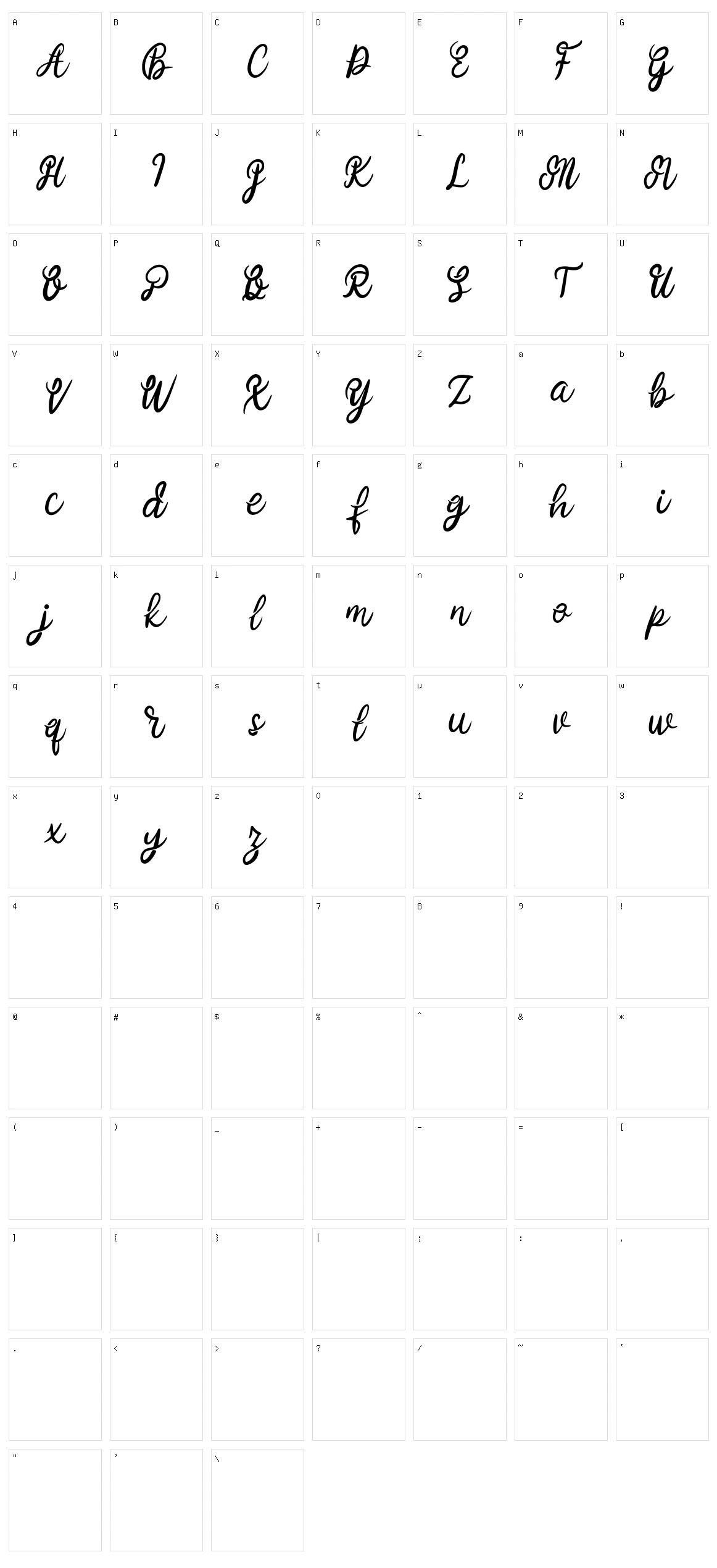 Enofive Character Set