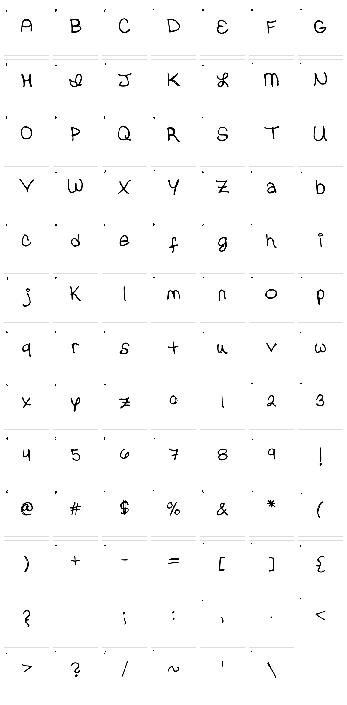 Erin Valerie Character Set