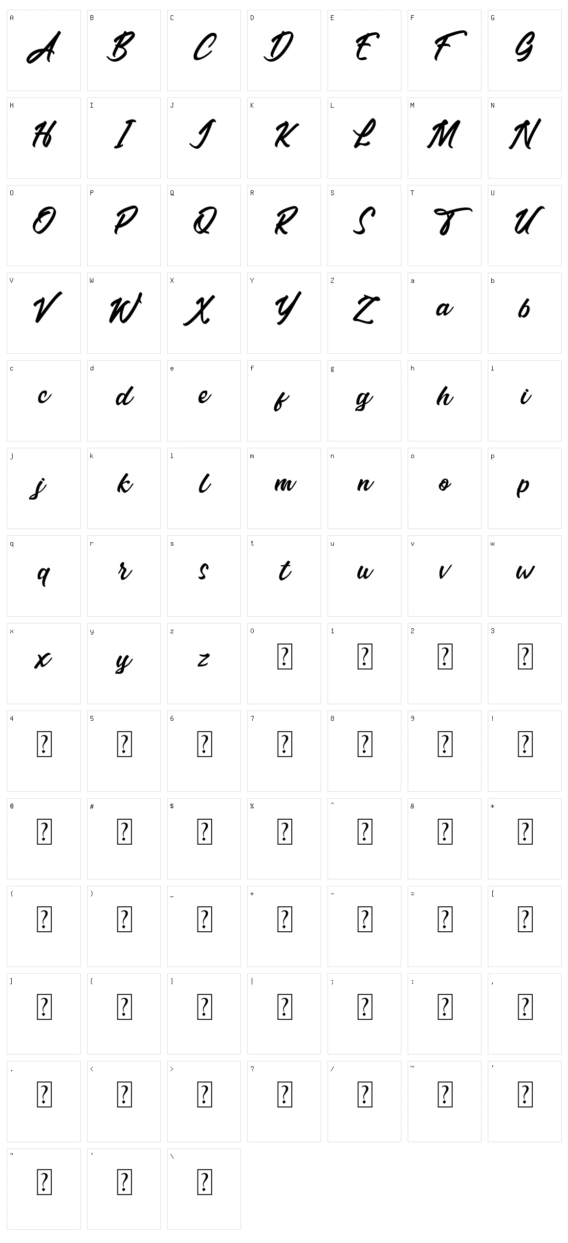 Erisblue Character Set