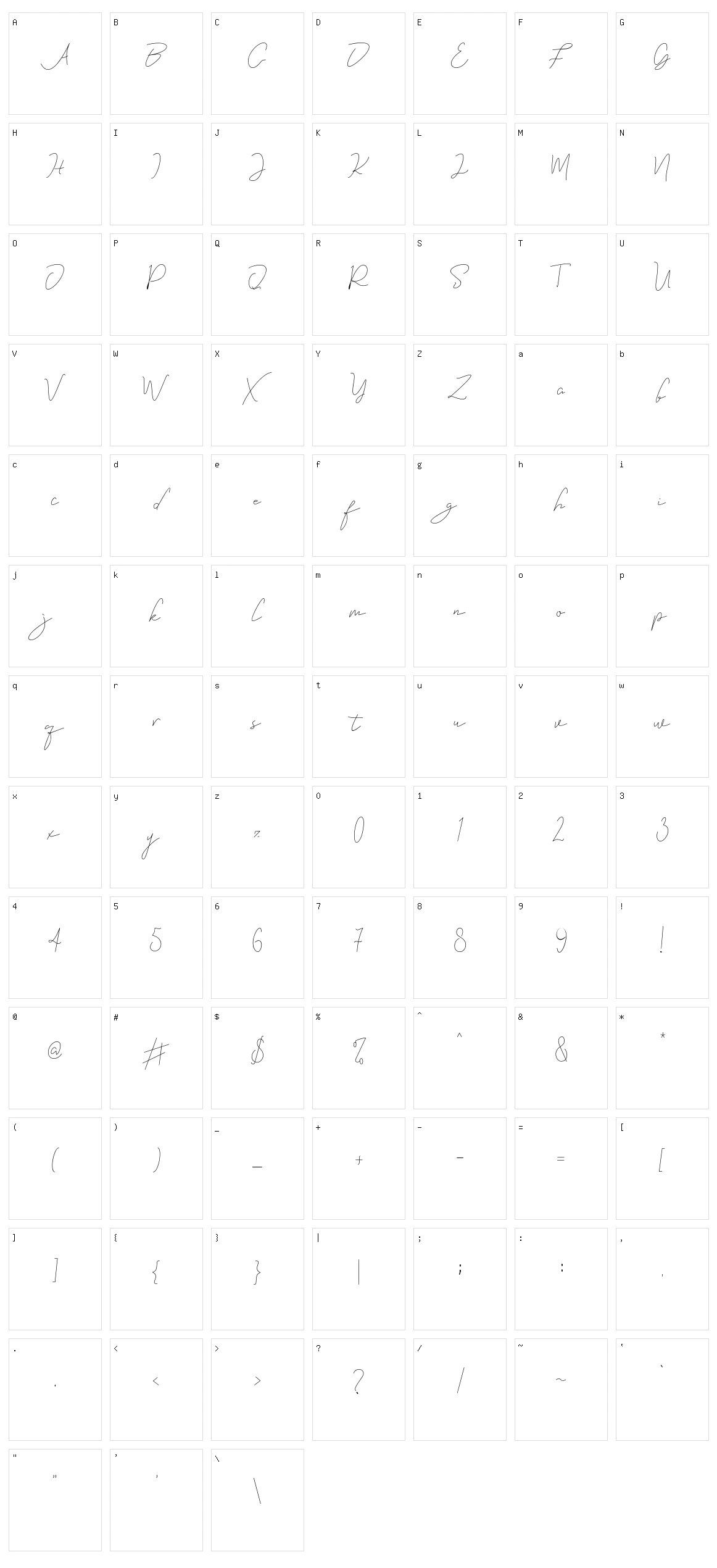 Eveline Cara Character Set