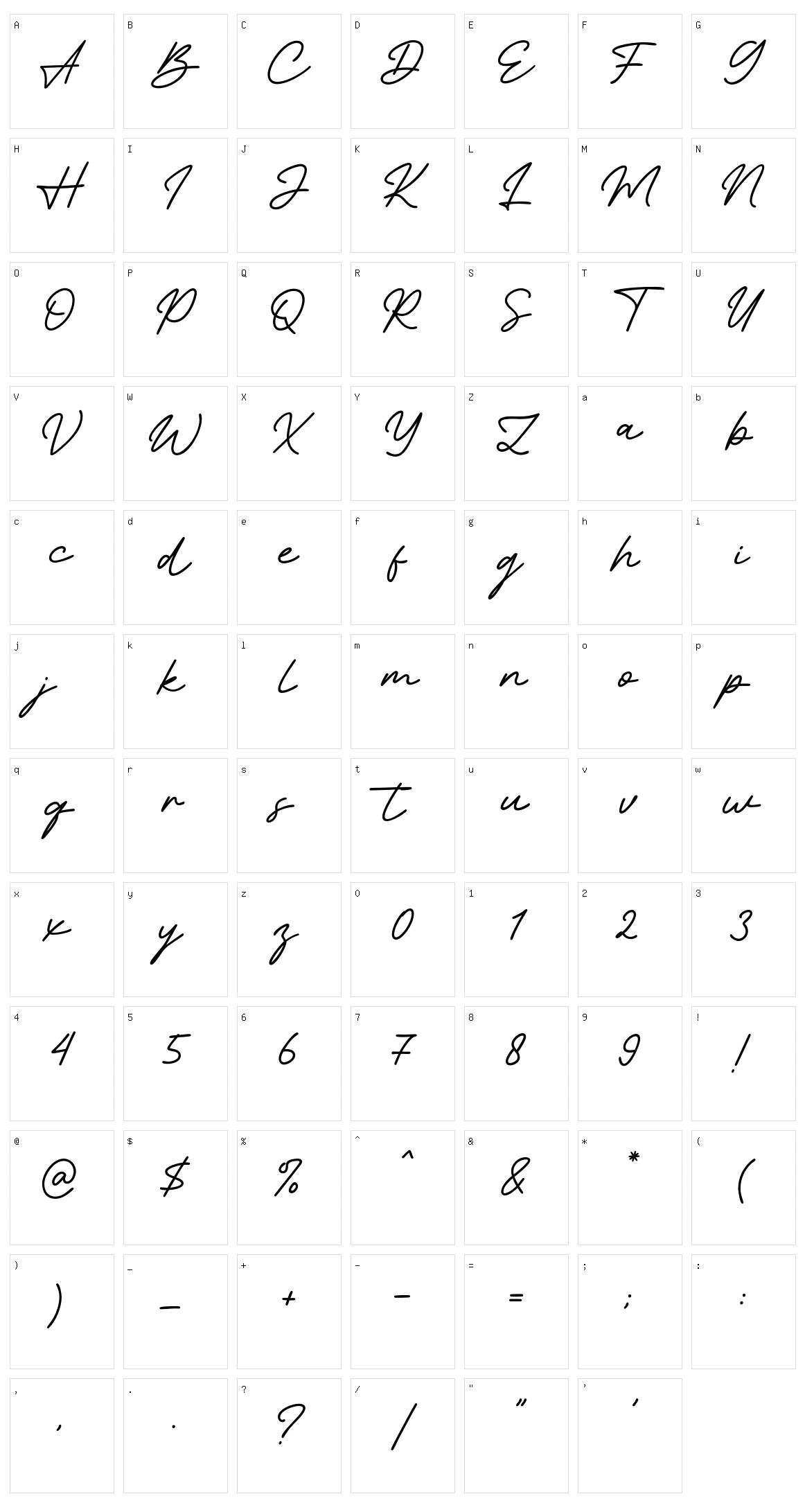 Evening Wind Character Set