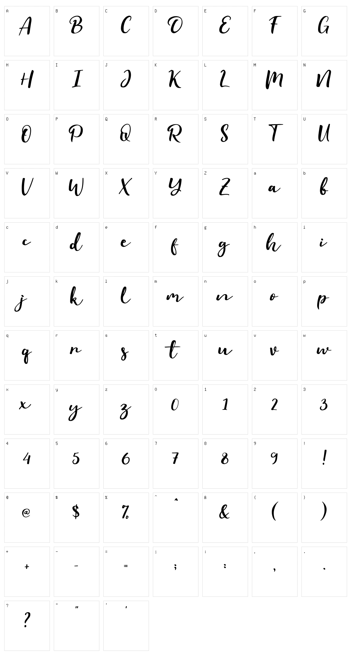 Evident Character Set