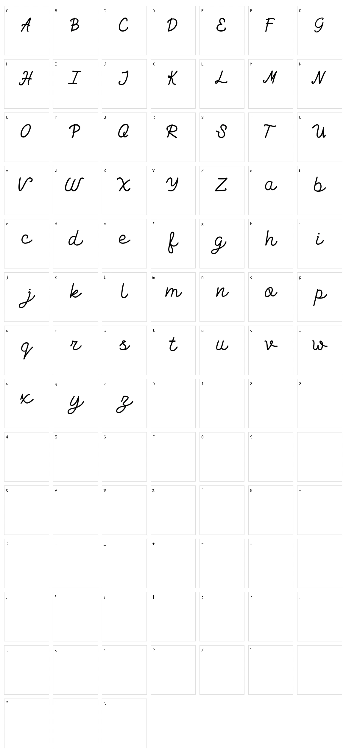 Exiona Character Set