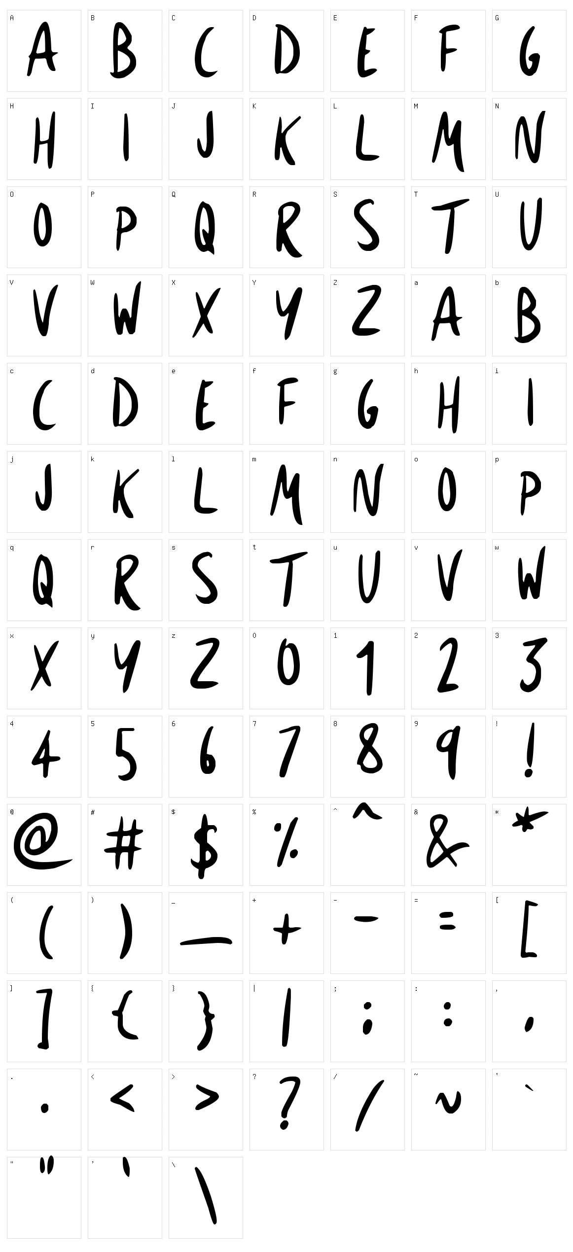 Expressive Inks Character Set