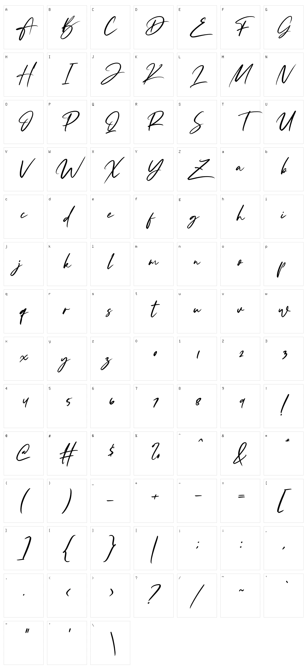 Fadetta Character Set