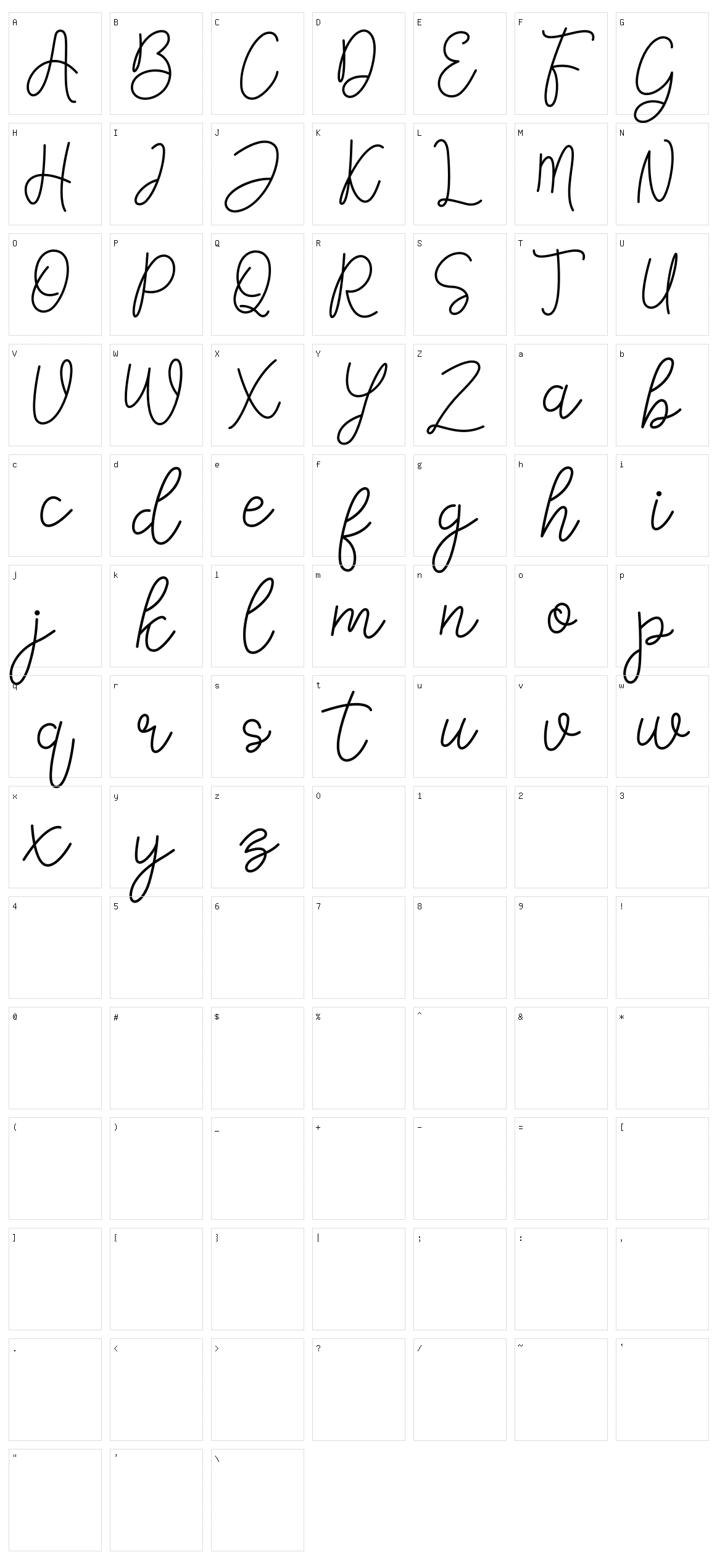 Falicia Character Set