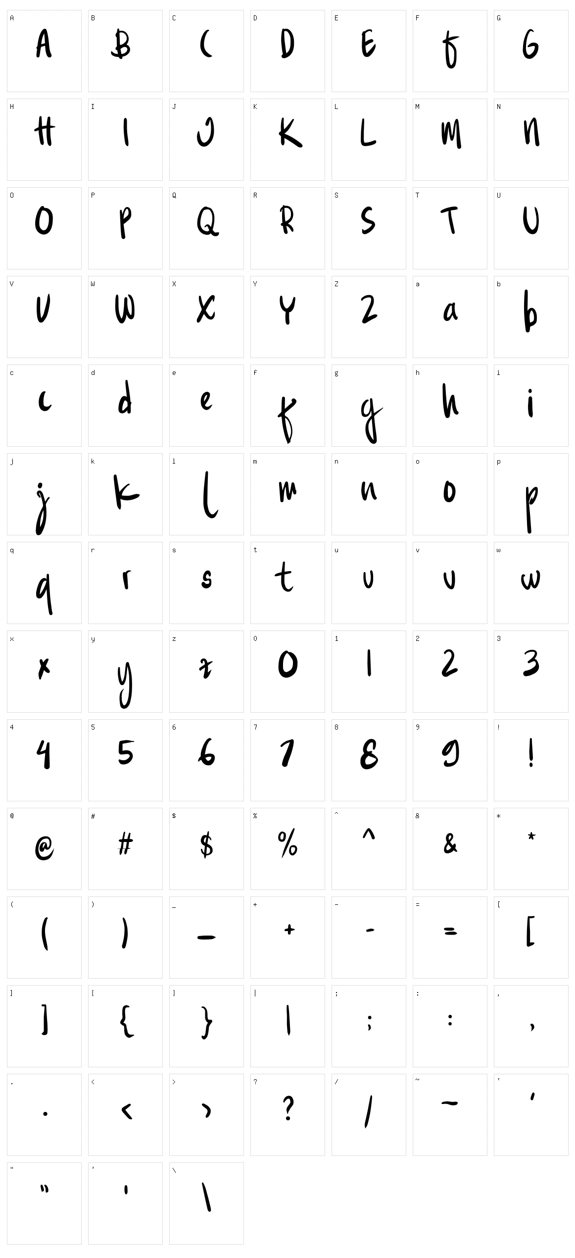 Familite Character Set