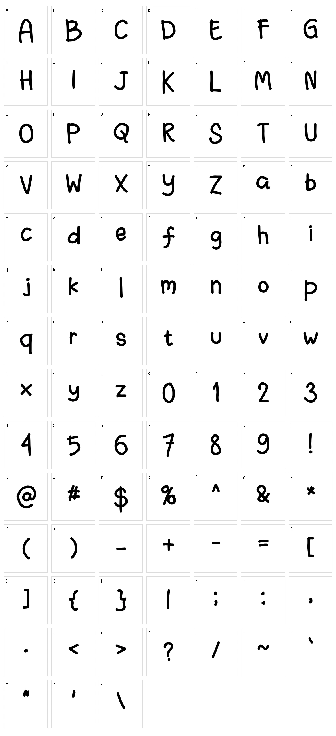 Fanandiaade Character Set