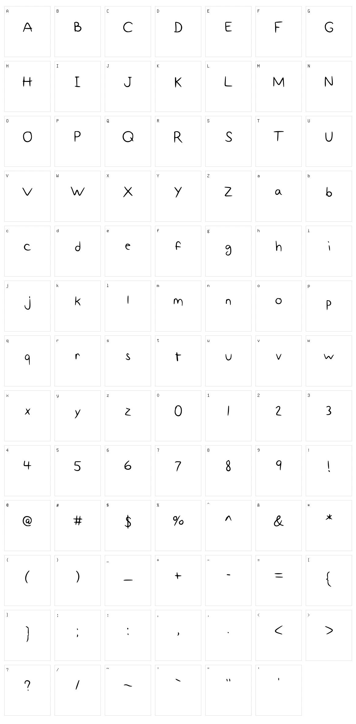 Fancy Not Character Set