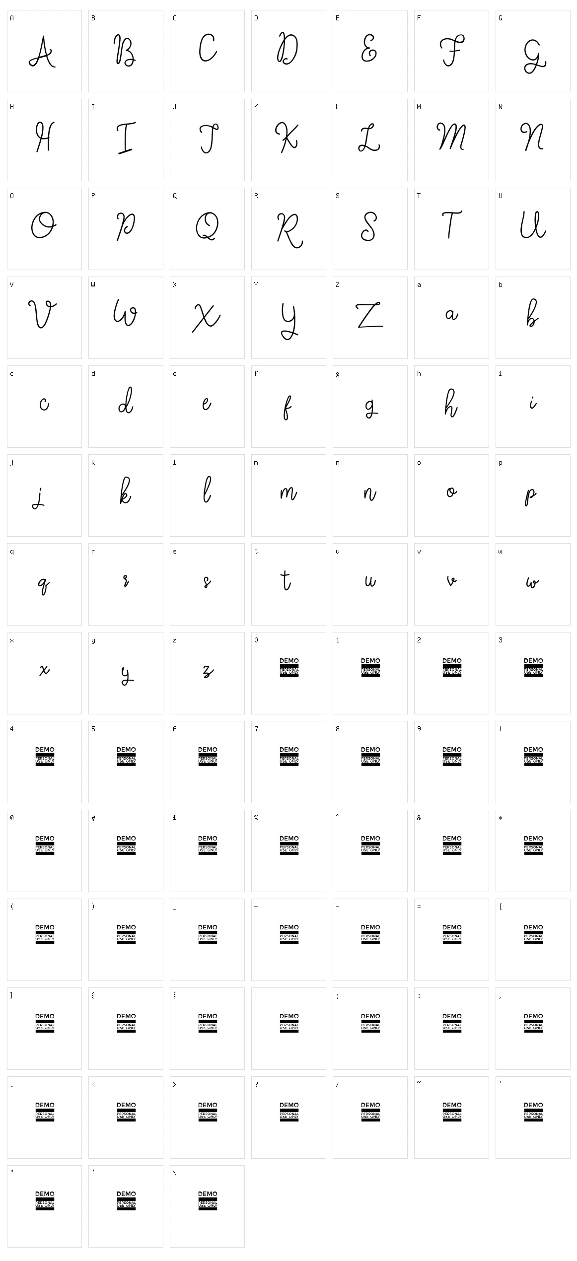 Fantica Character Set