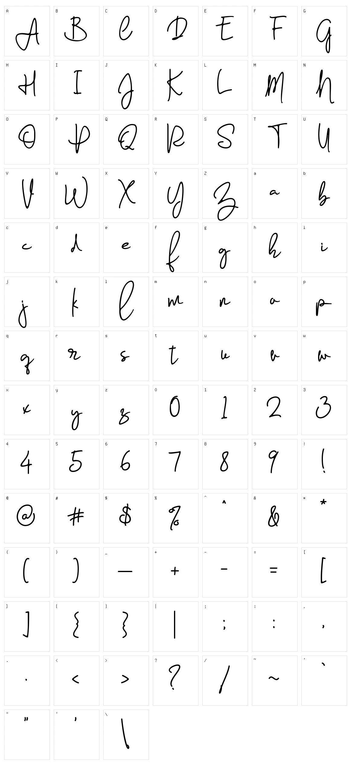 Farrina Character Set