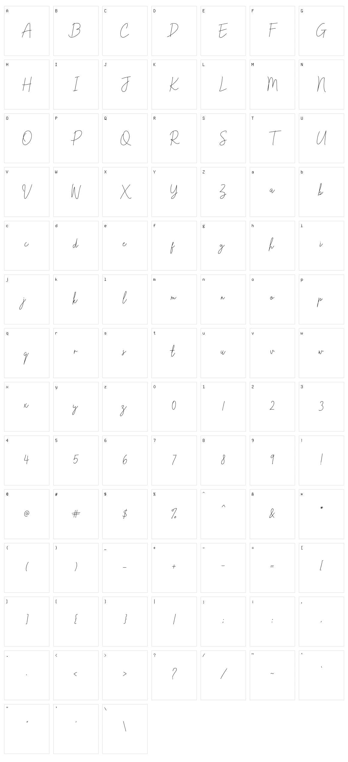 Fathyma Character Set