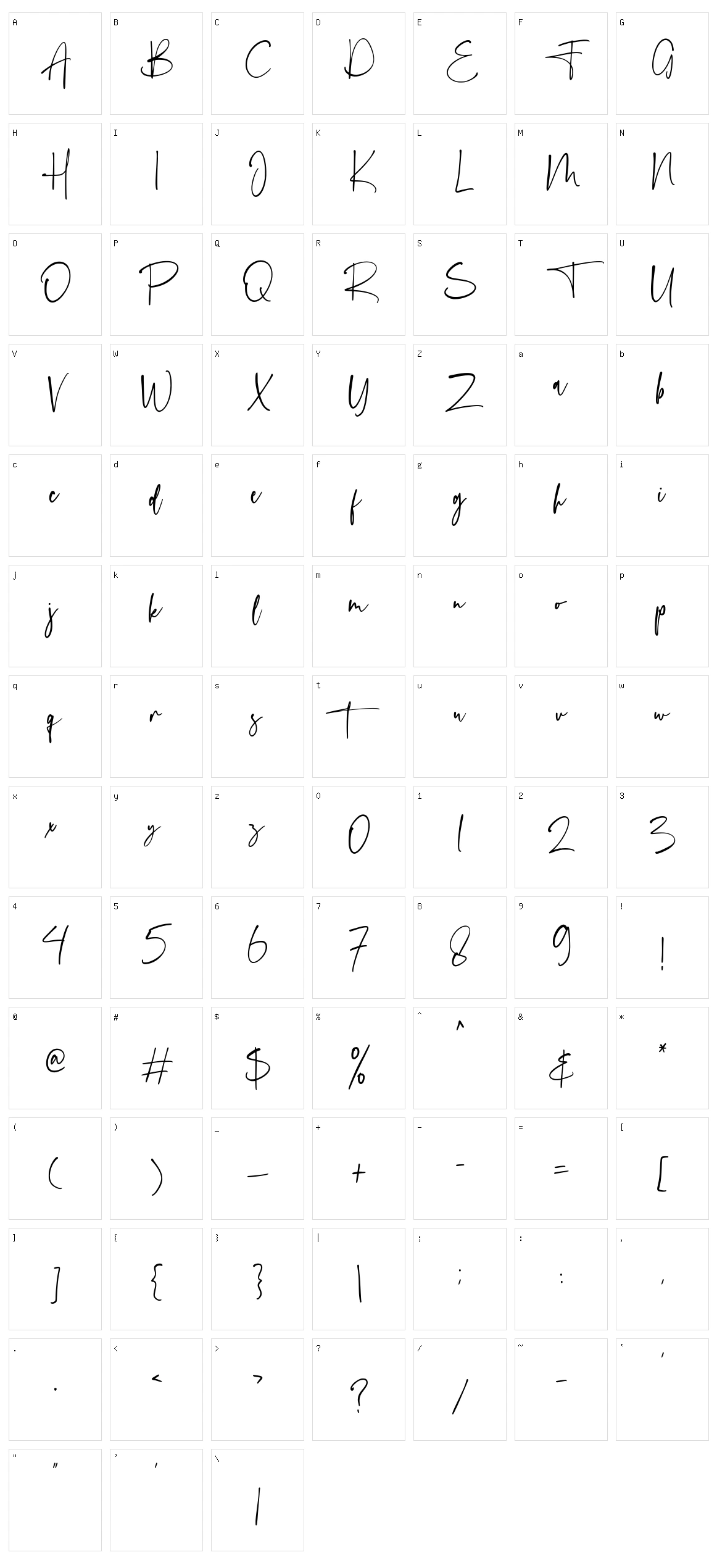 Fautisma Character Set