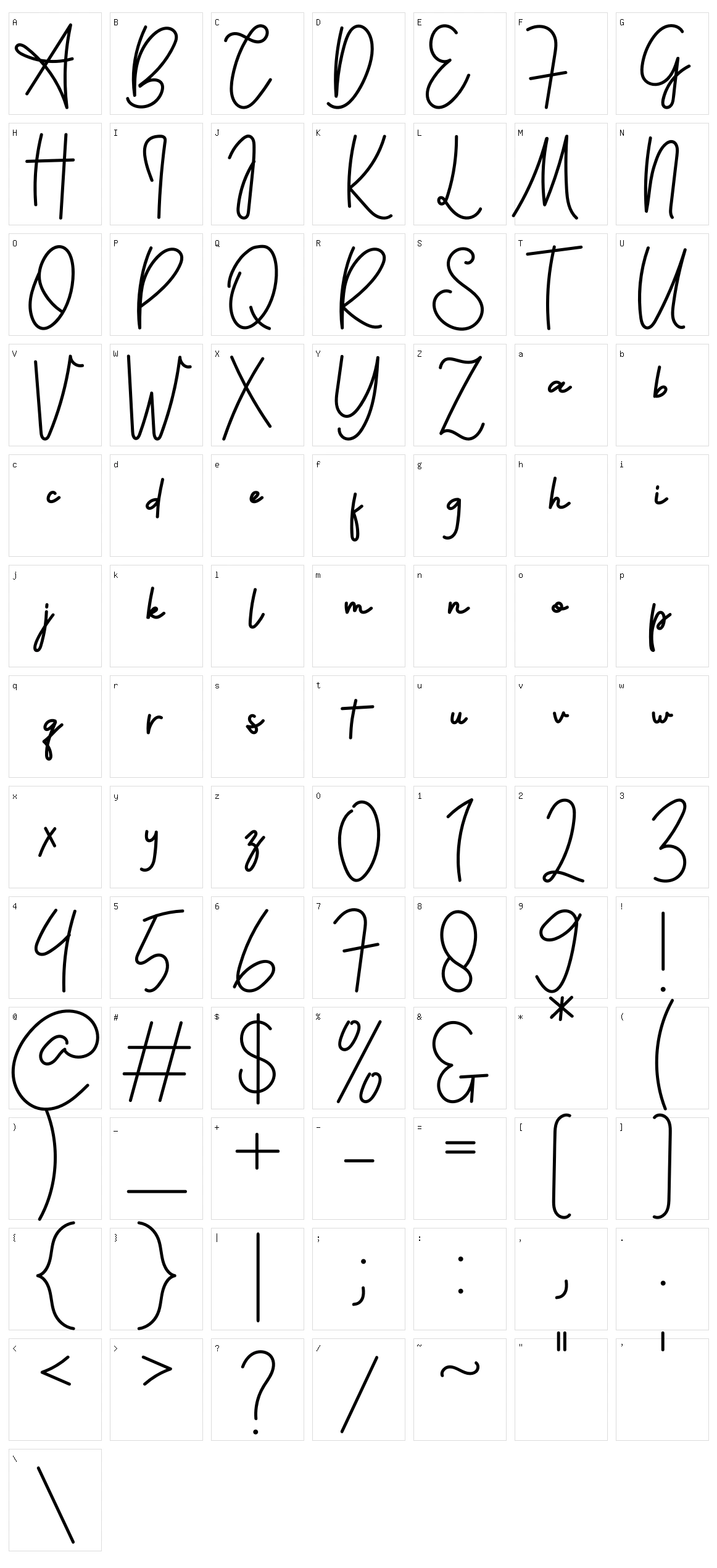 Felicia Signature Character Set