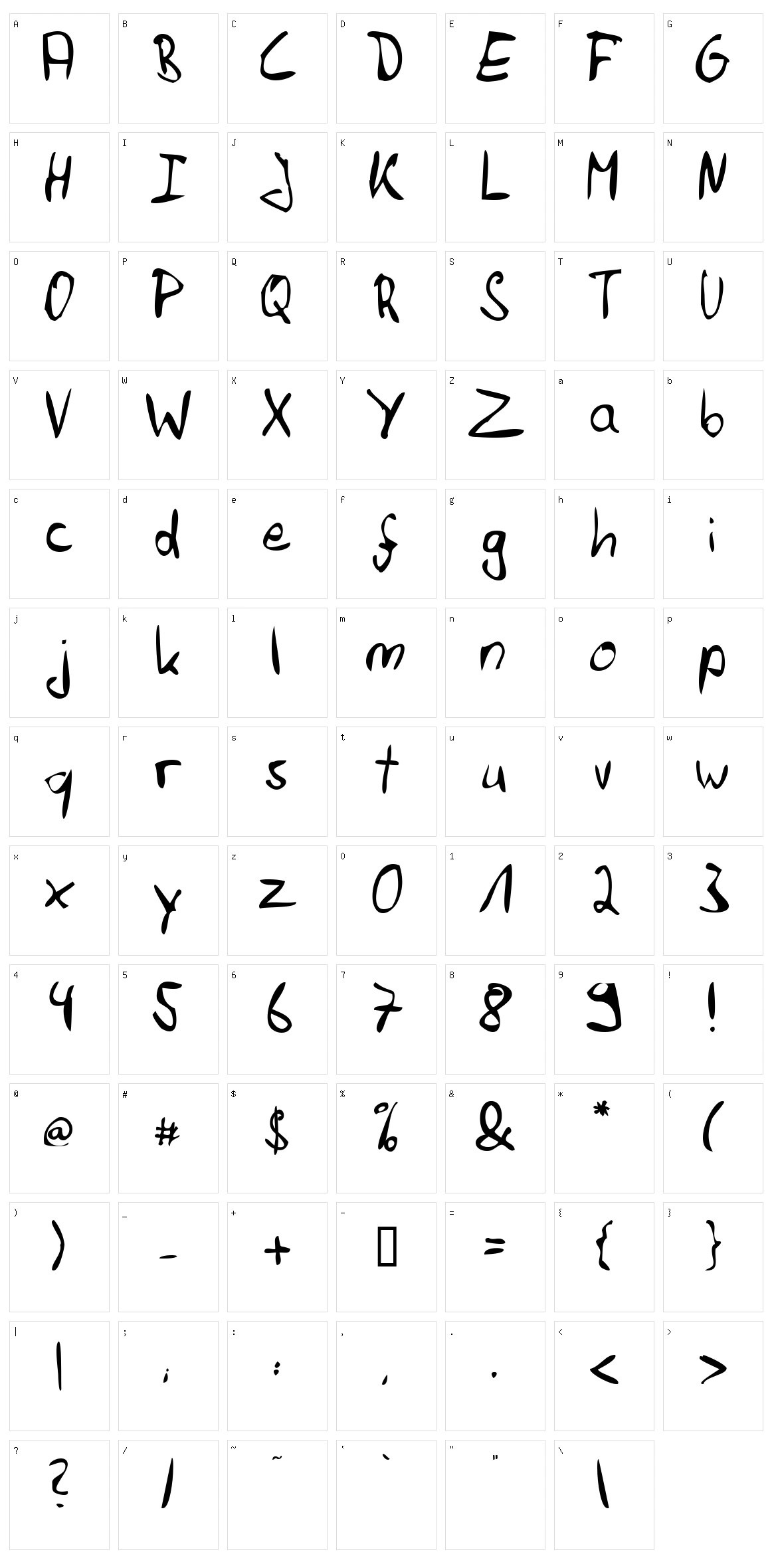 Felix Hand Character Set