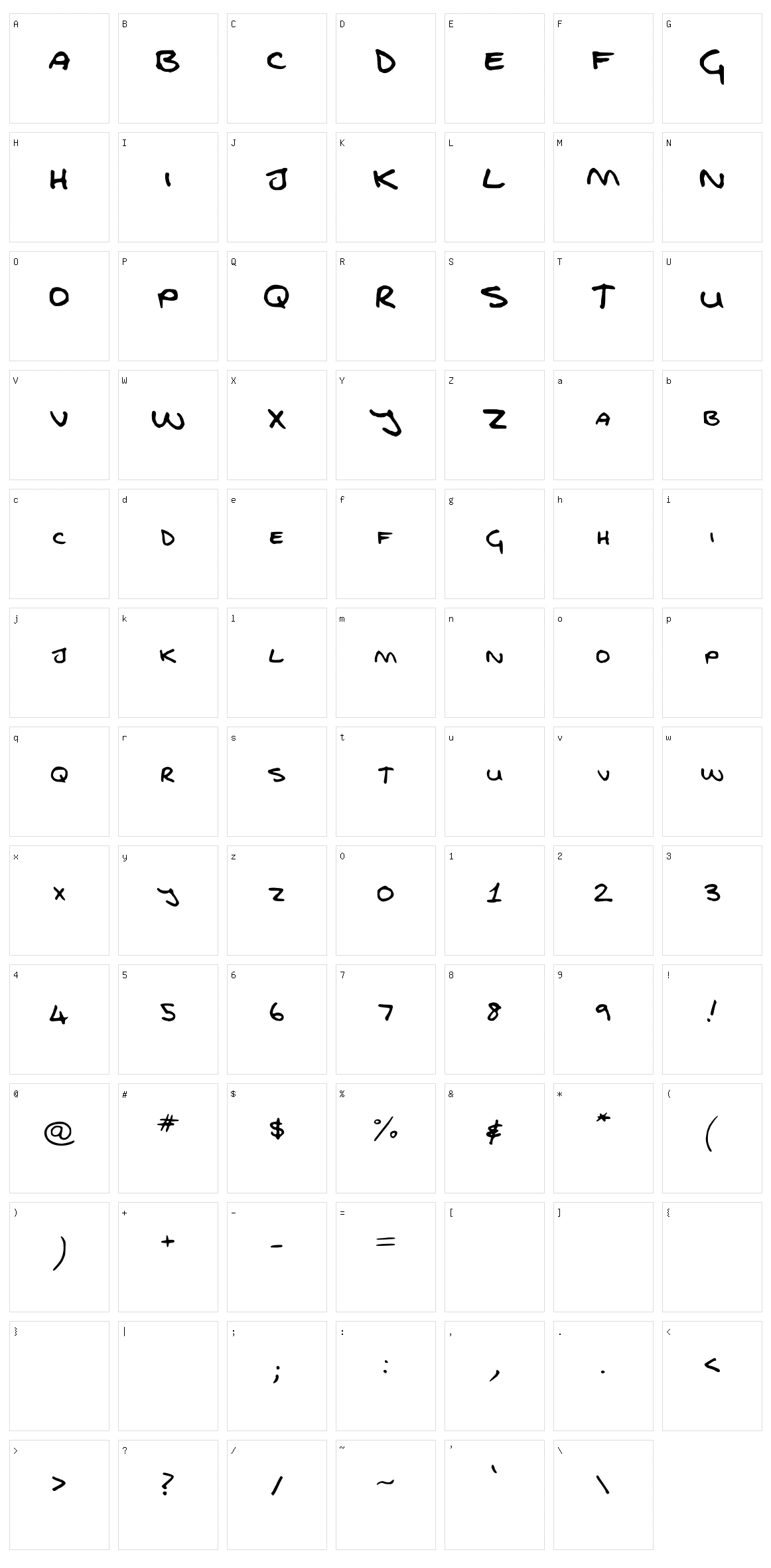FGfontfull Character Set