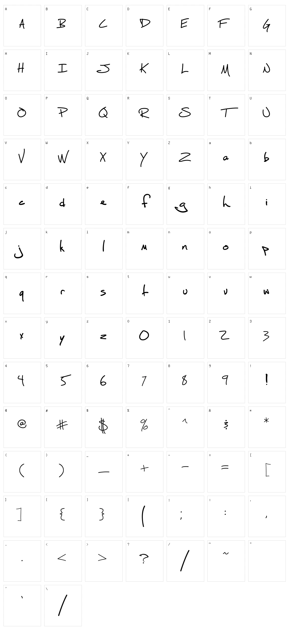 Fh Script Character Set