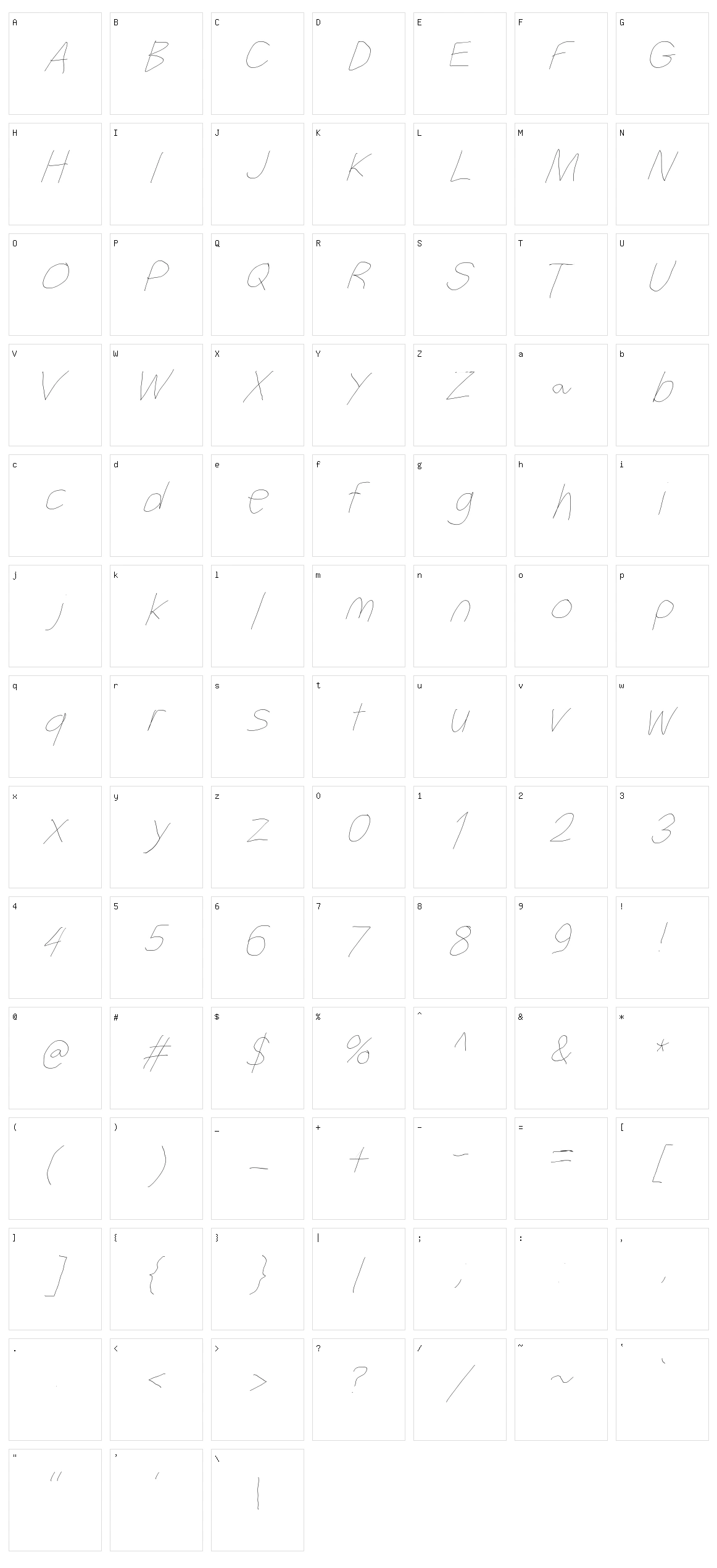 Filament Serie Character Set