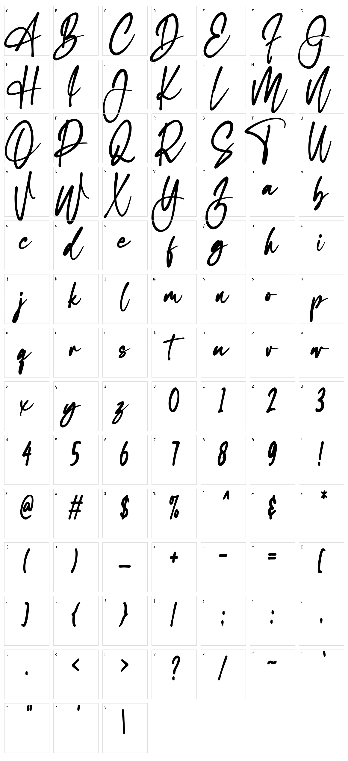 First Line Character Set