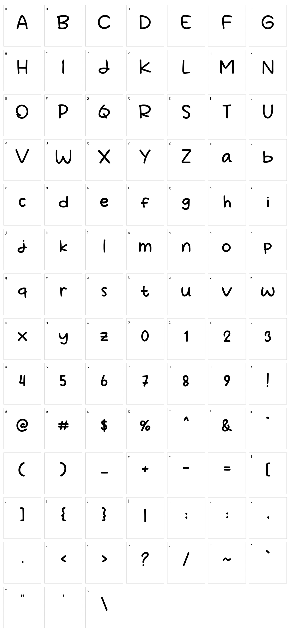 First School Character Set