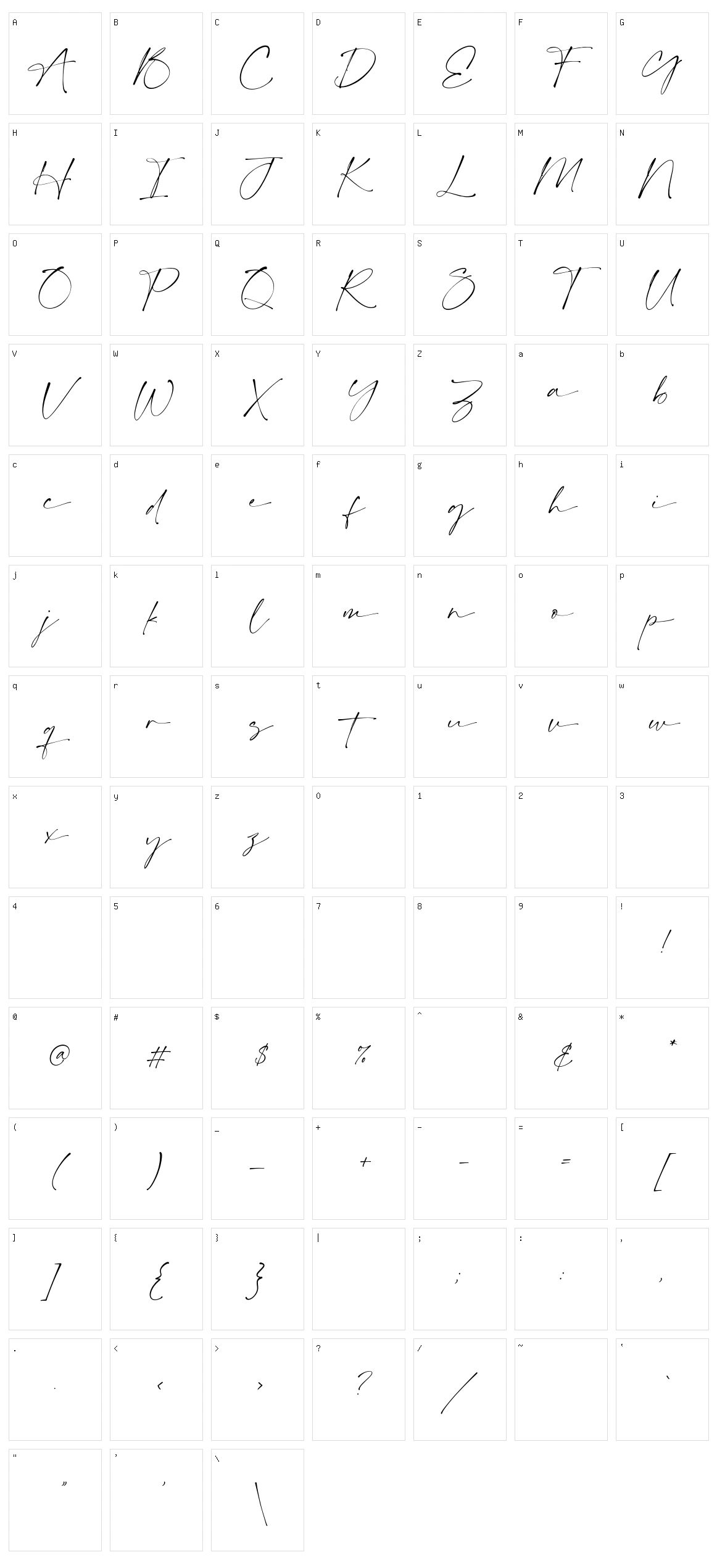 Firstland Character Set