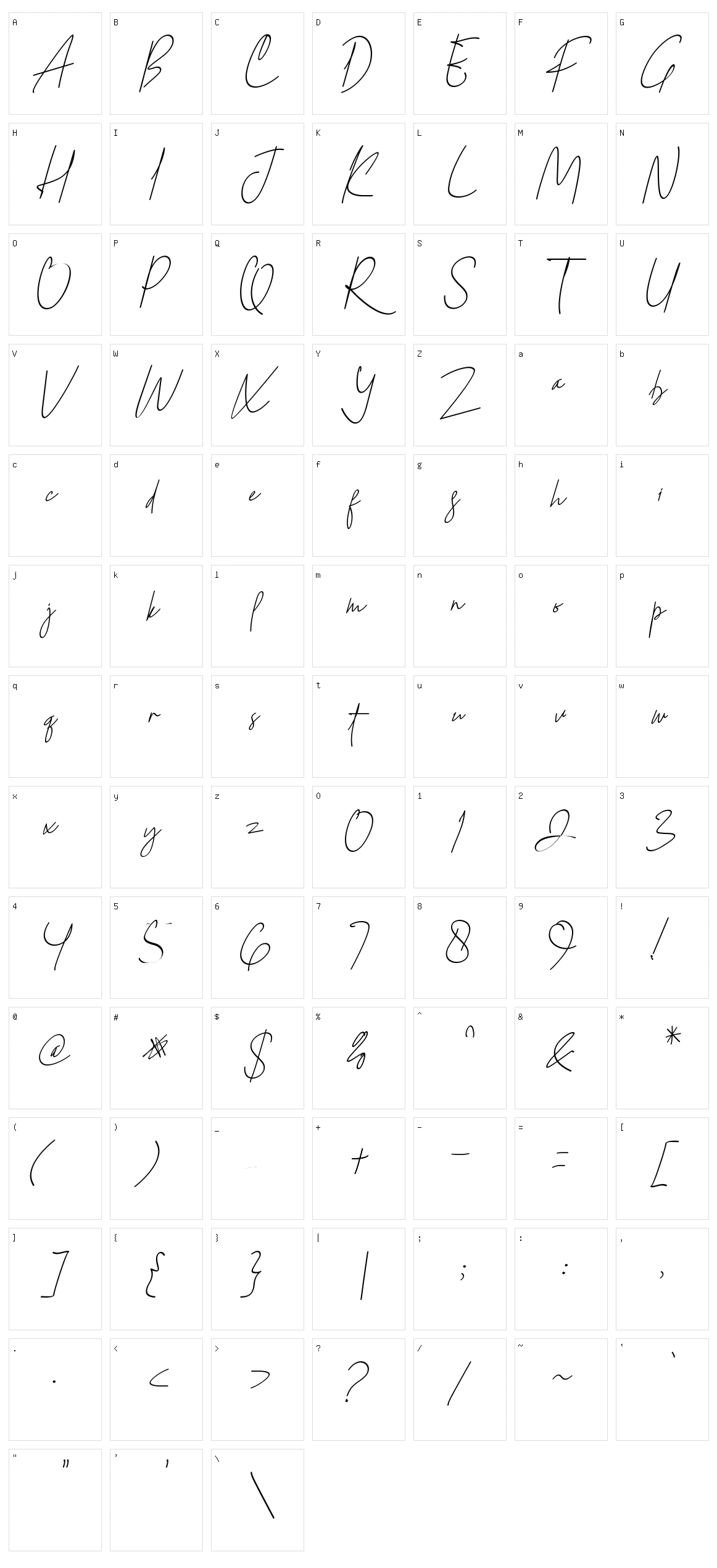 Firstlove Character Set